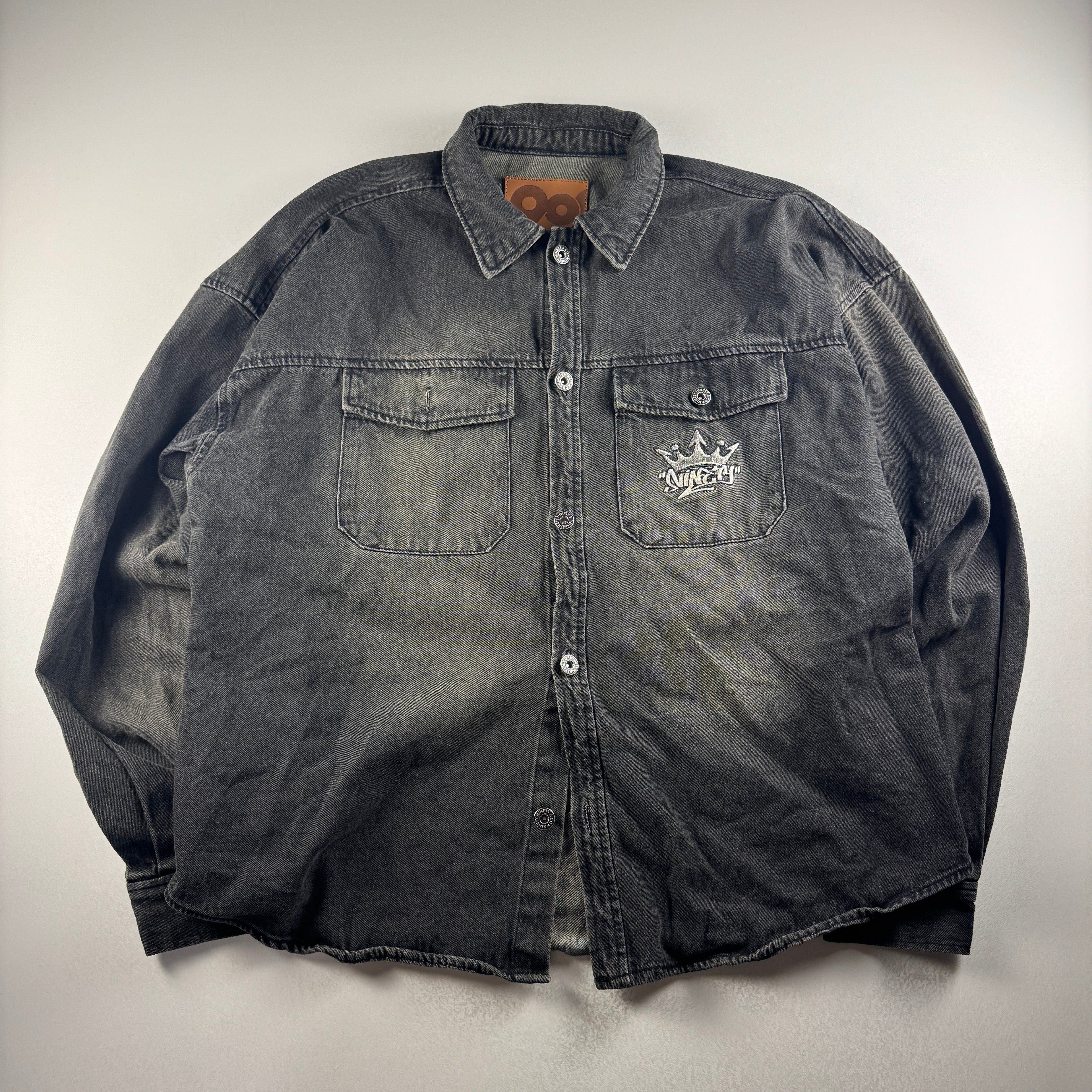9090 Denim Oversized Long Sleeve Denim Shirt (XL)
