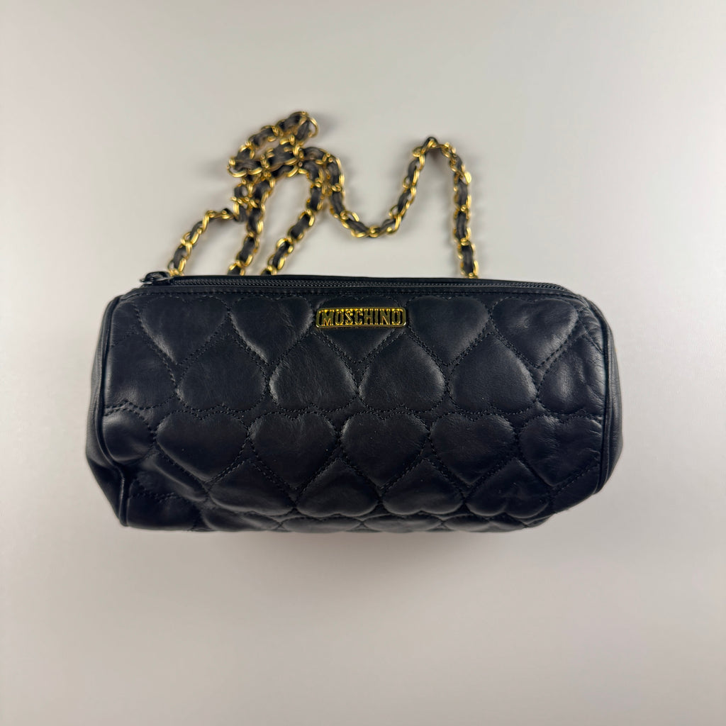 Moschino Heart Quilted Vintag Chain Bag