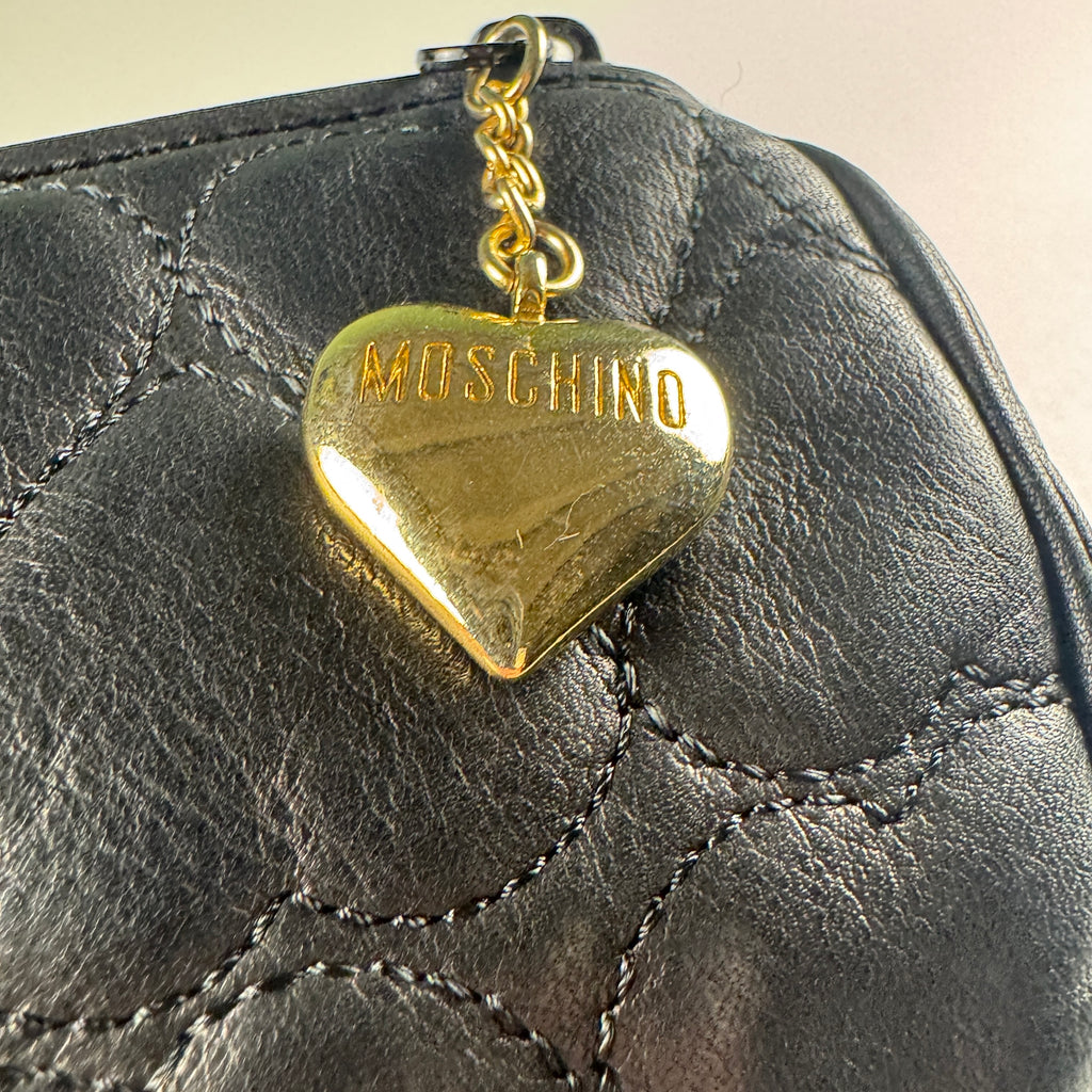 Moschino Heart Quilted Vintag Chain Bag