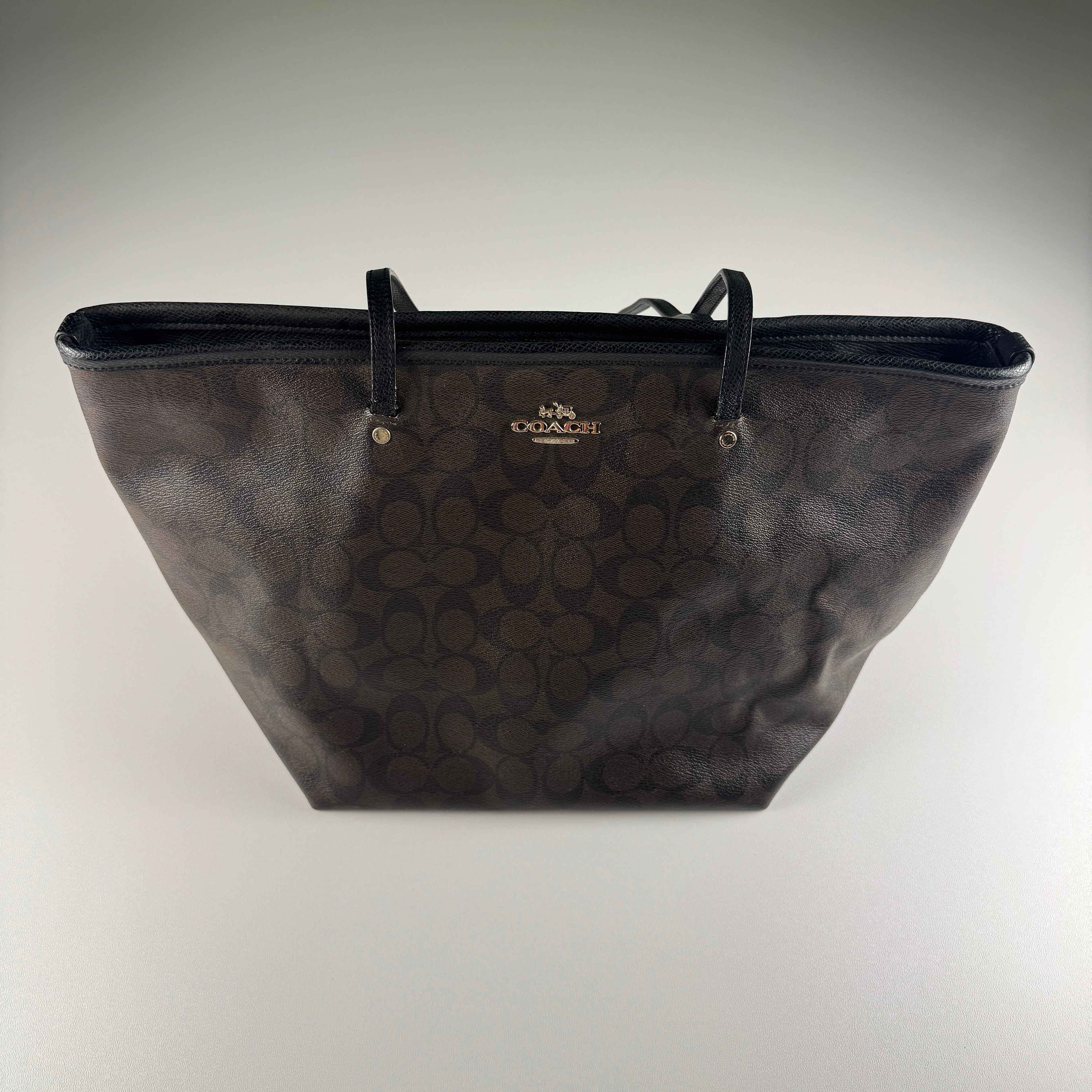 Coach Signature City Zip Cabas Bag
