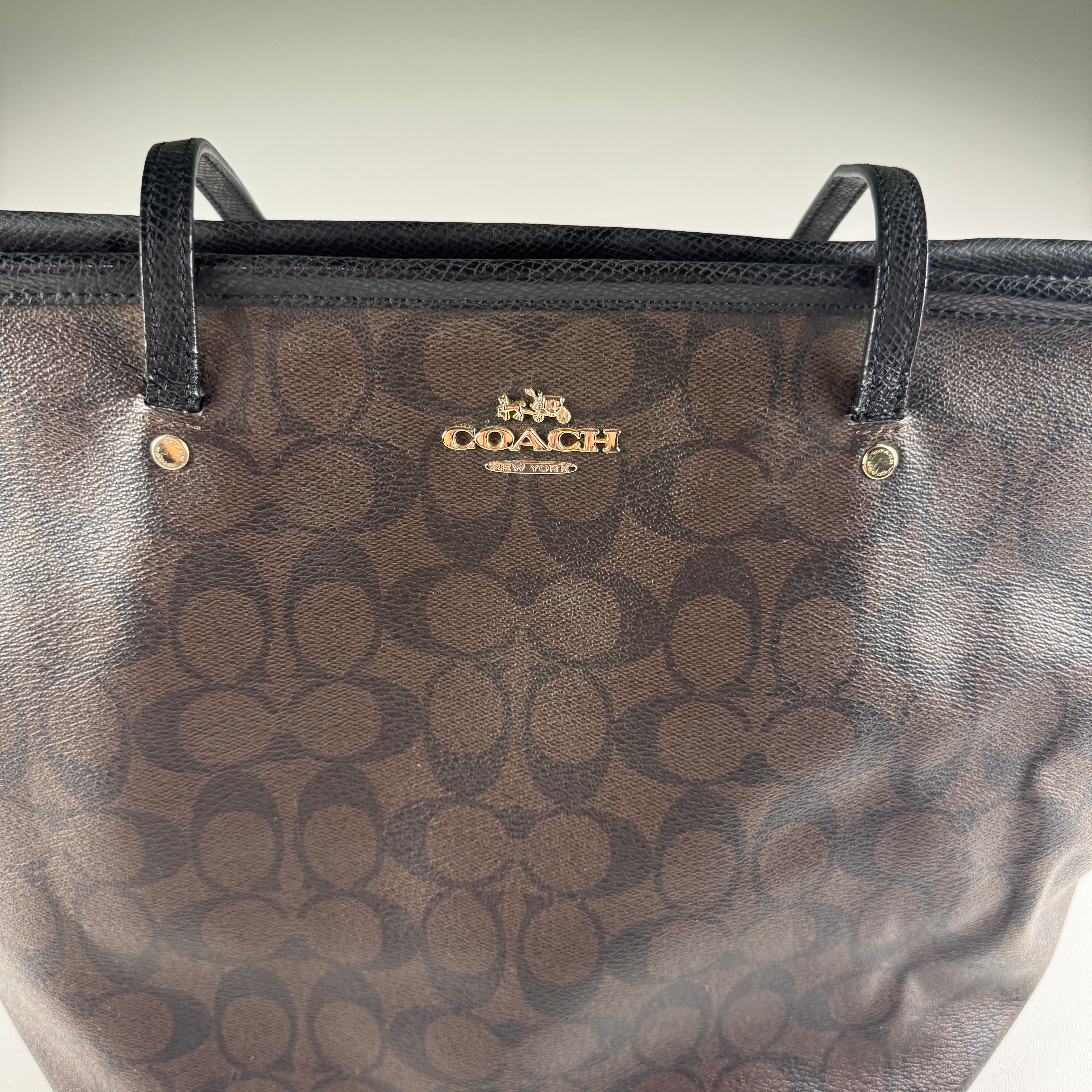 Coach Signature City Zip Cabas Bag