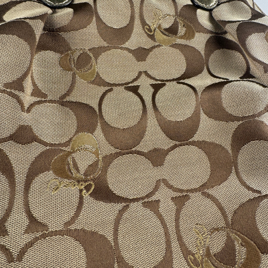Coach Beige Gold Signature Canvas Poppy Bag
