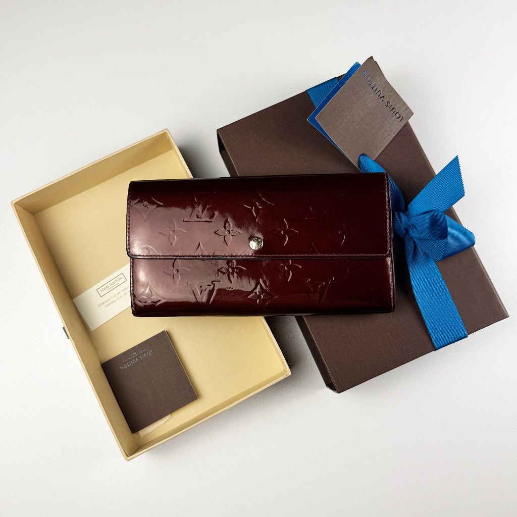 Louis Vuitton Monogram Vernis Long Wallet Burgundy