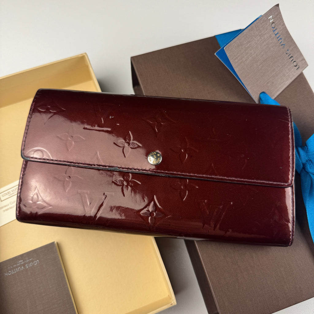 Louis Vuitton Monogram Vernis Long Wallet Burgundy