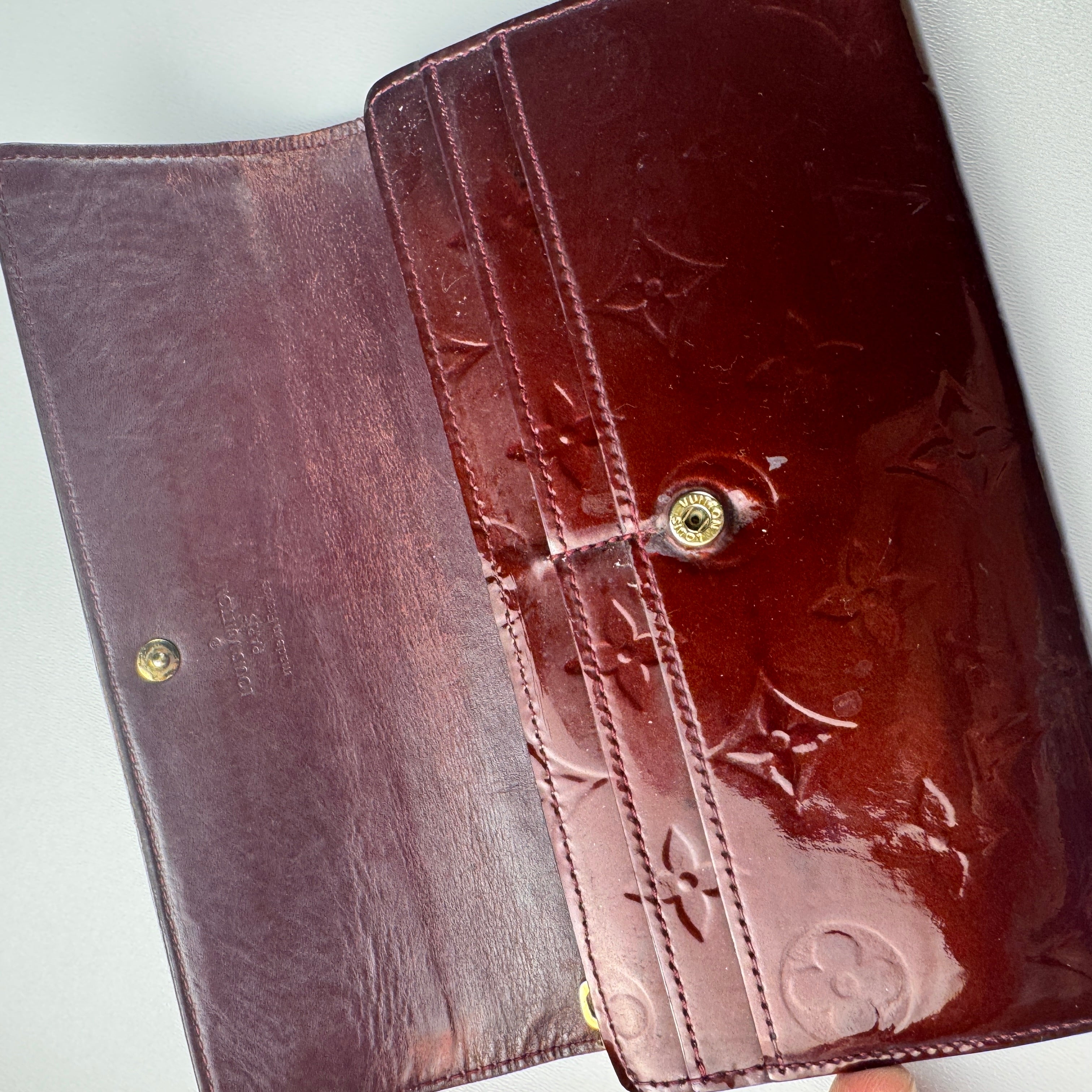 Louis Vuitton Monogram Vernis Long Wallet Burgundy
