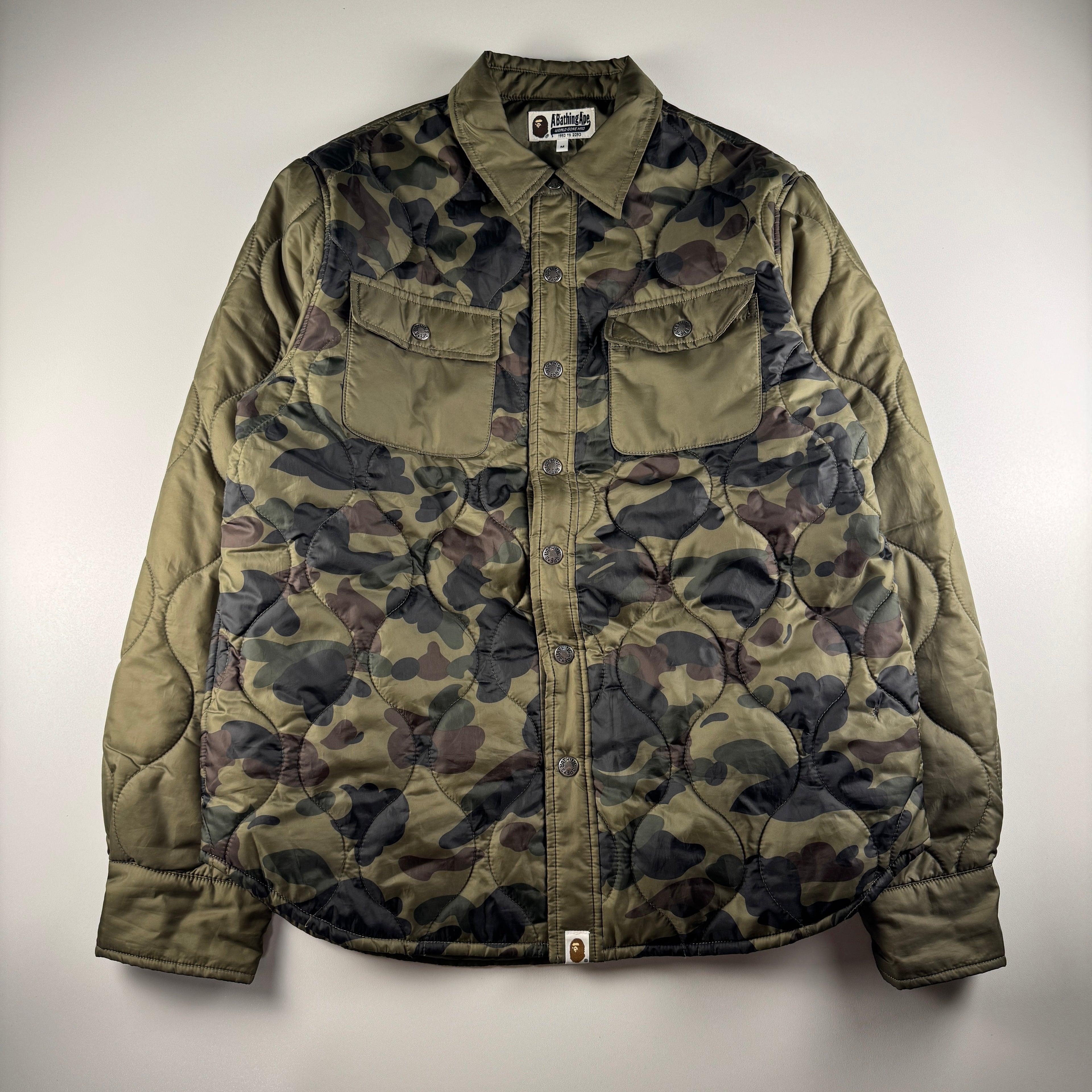 BAPE Green Camo Quilted Jacket (M)