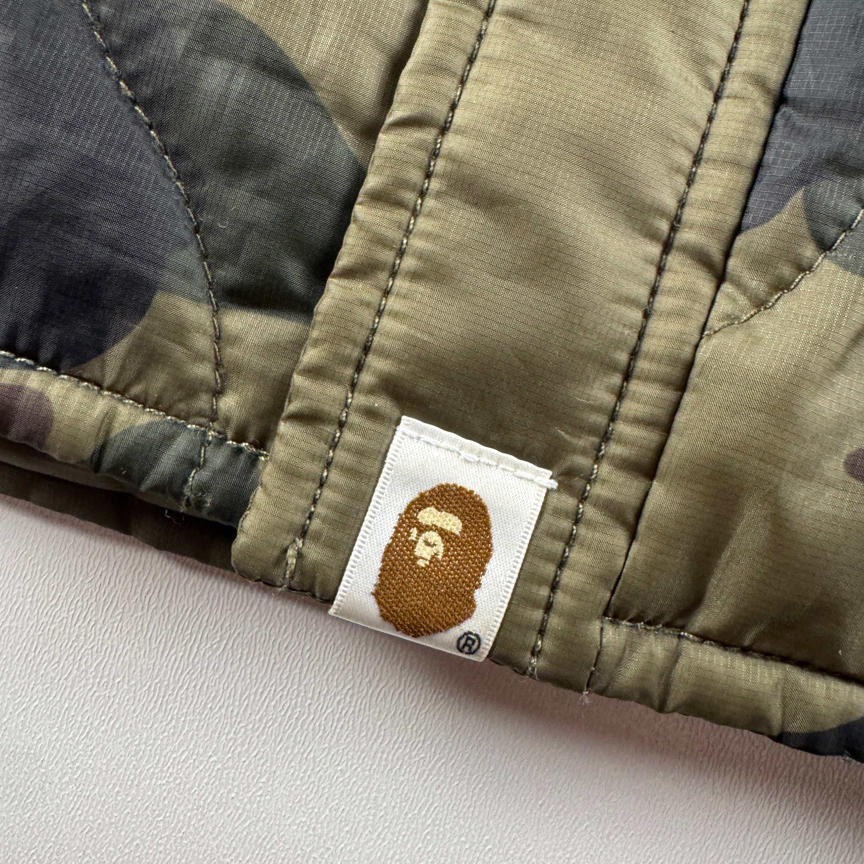 BAPE Green Camo Quilted Jacket (M)