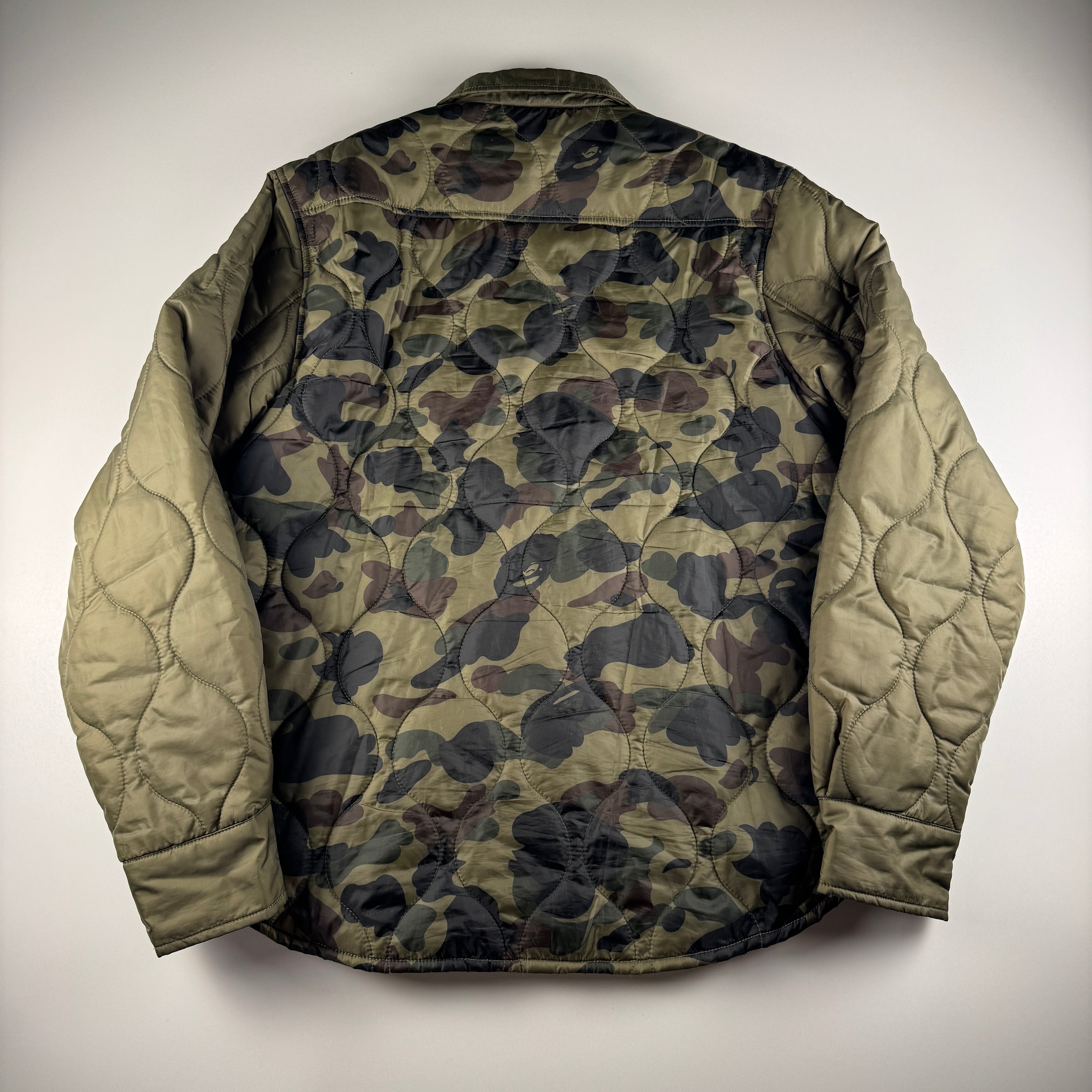 BAPE Green Camo Quilted Jacket (M)