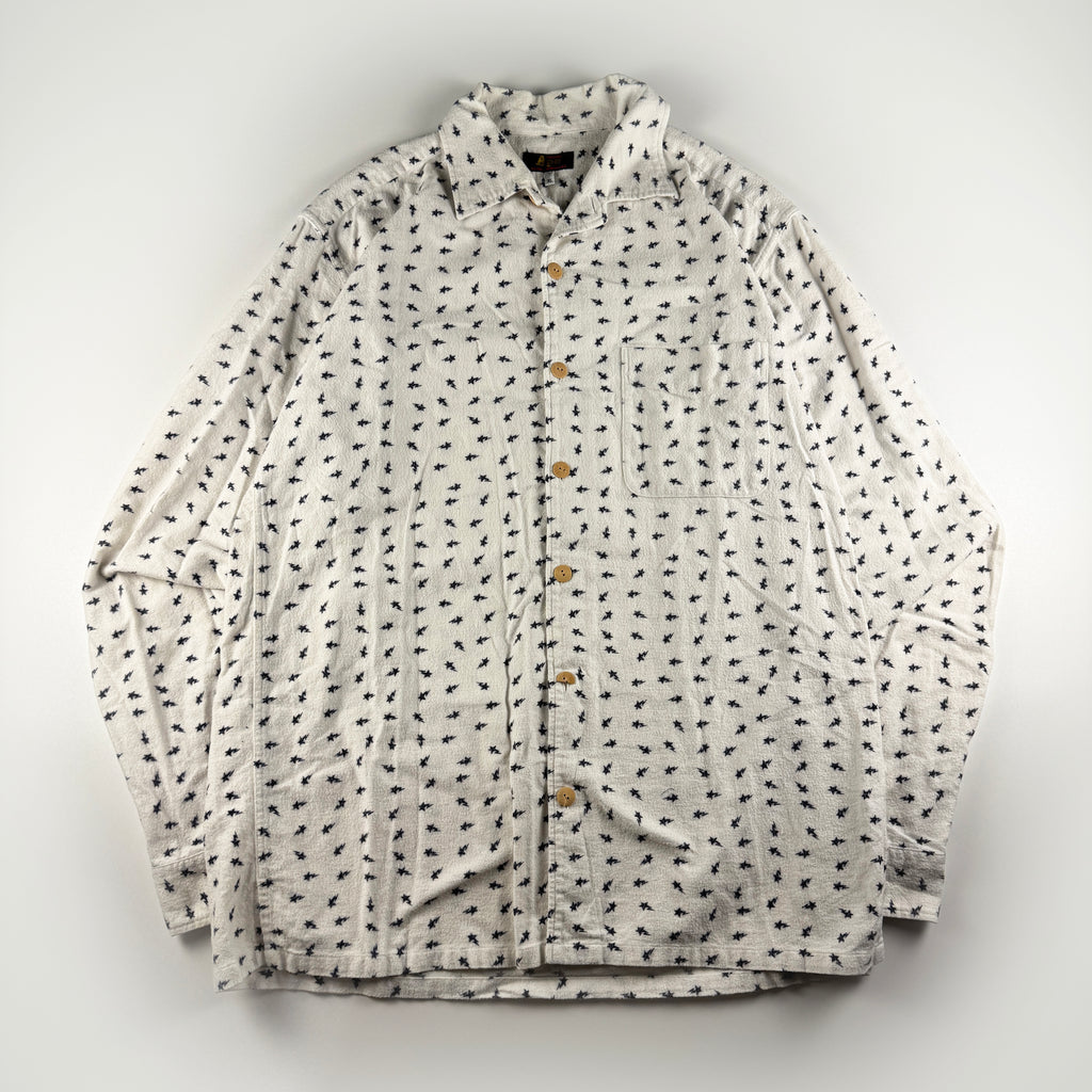 BAPE Star Vintage White Long Sleeve Shirt (XL)