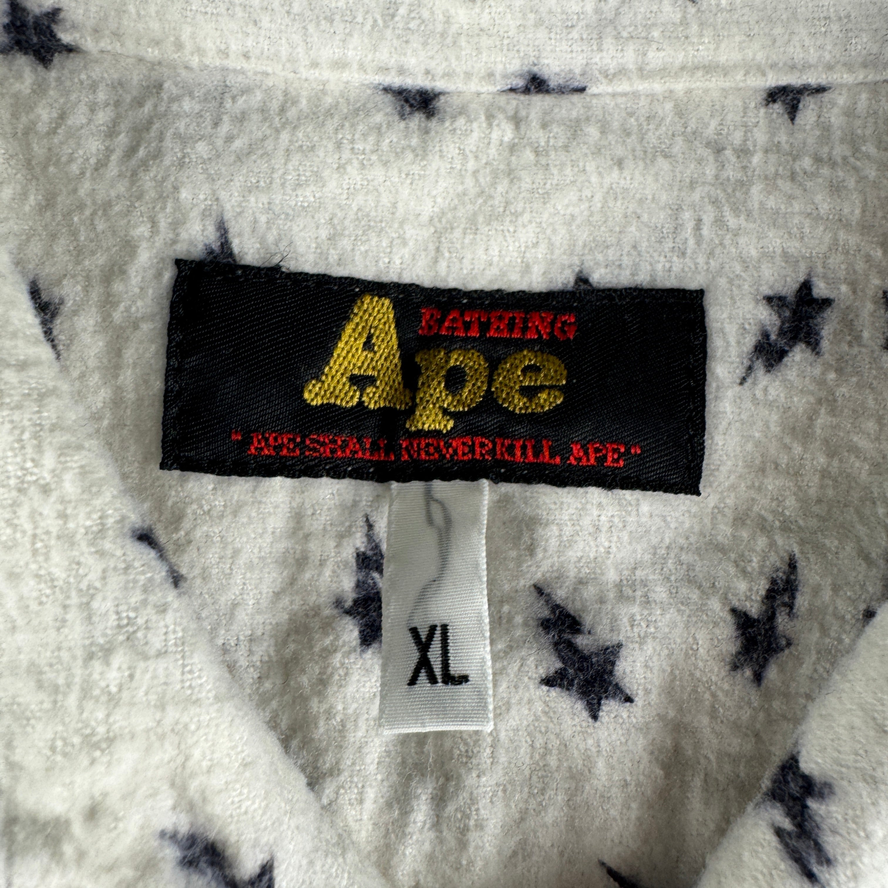 BAPE Star Vintage White Long Sleeve Shirt (XL)
