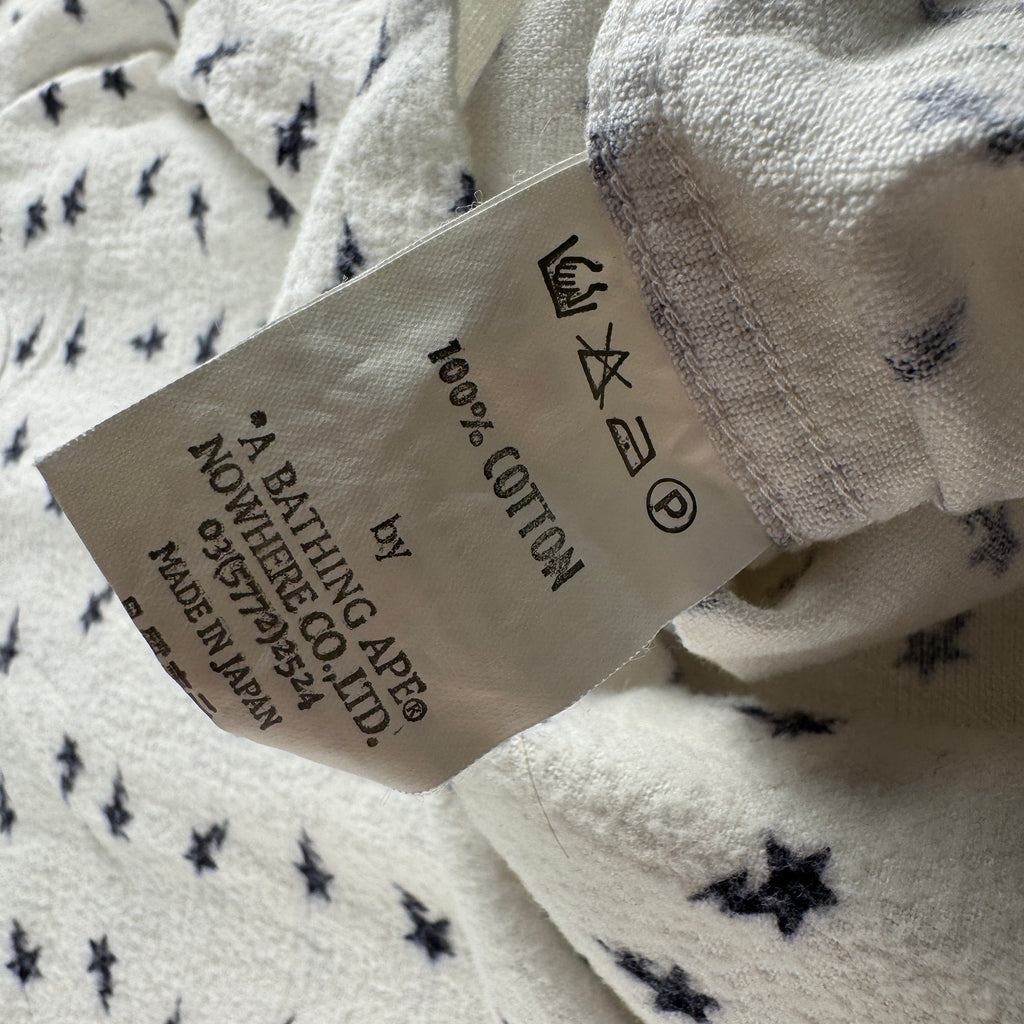 BAPE Star Vintage White Long Sleeve Shirt (XL)