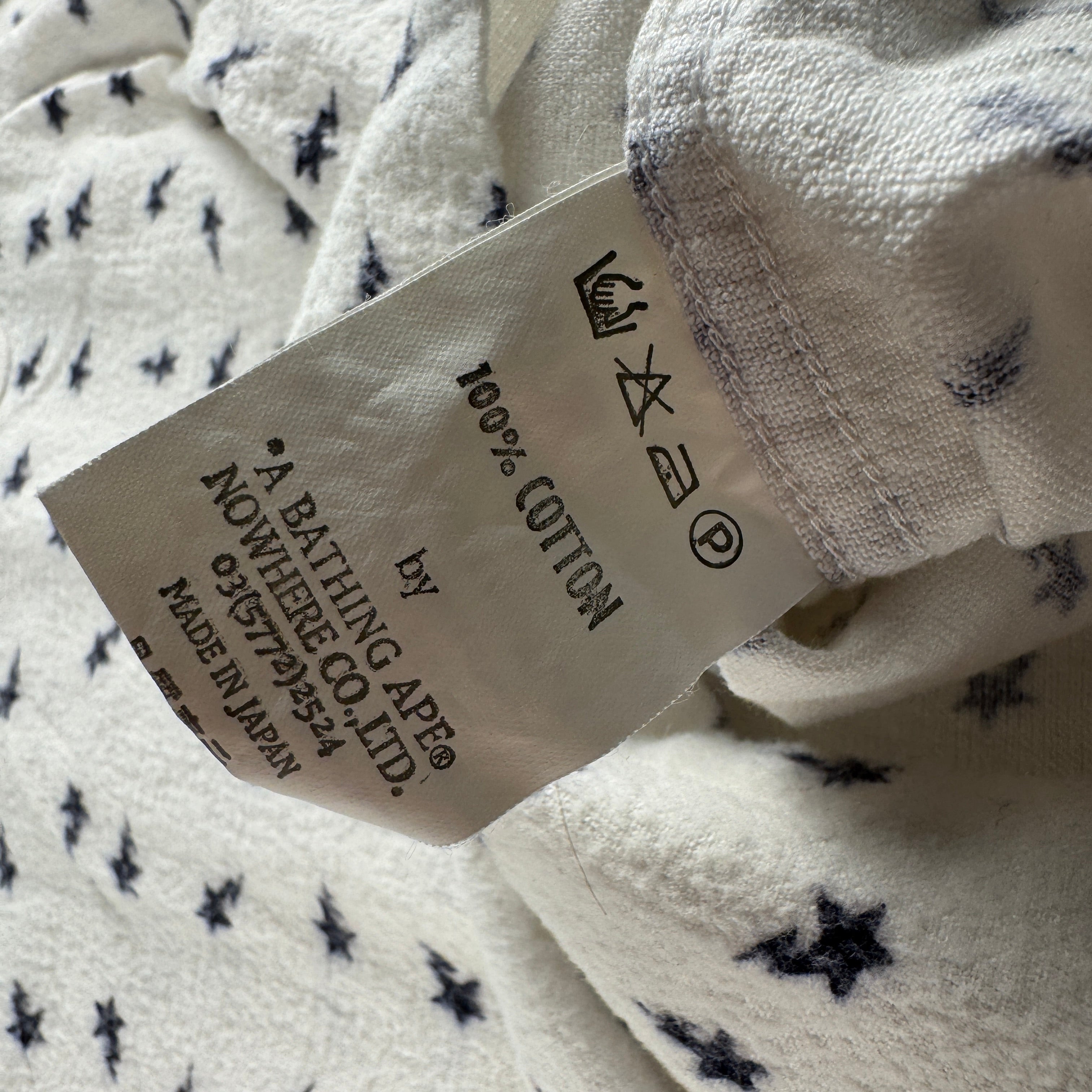 BAPE Star Vintage White Long Sleeve Shirt (XL)