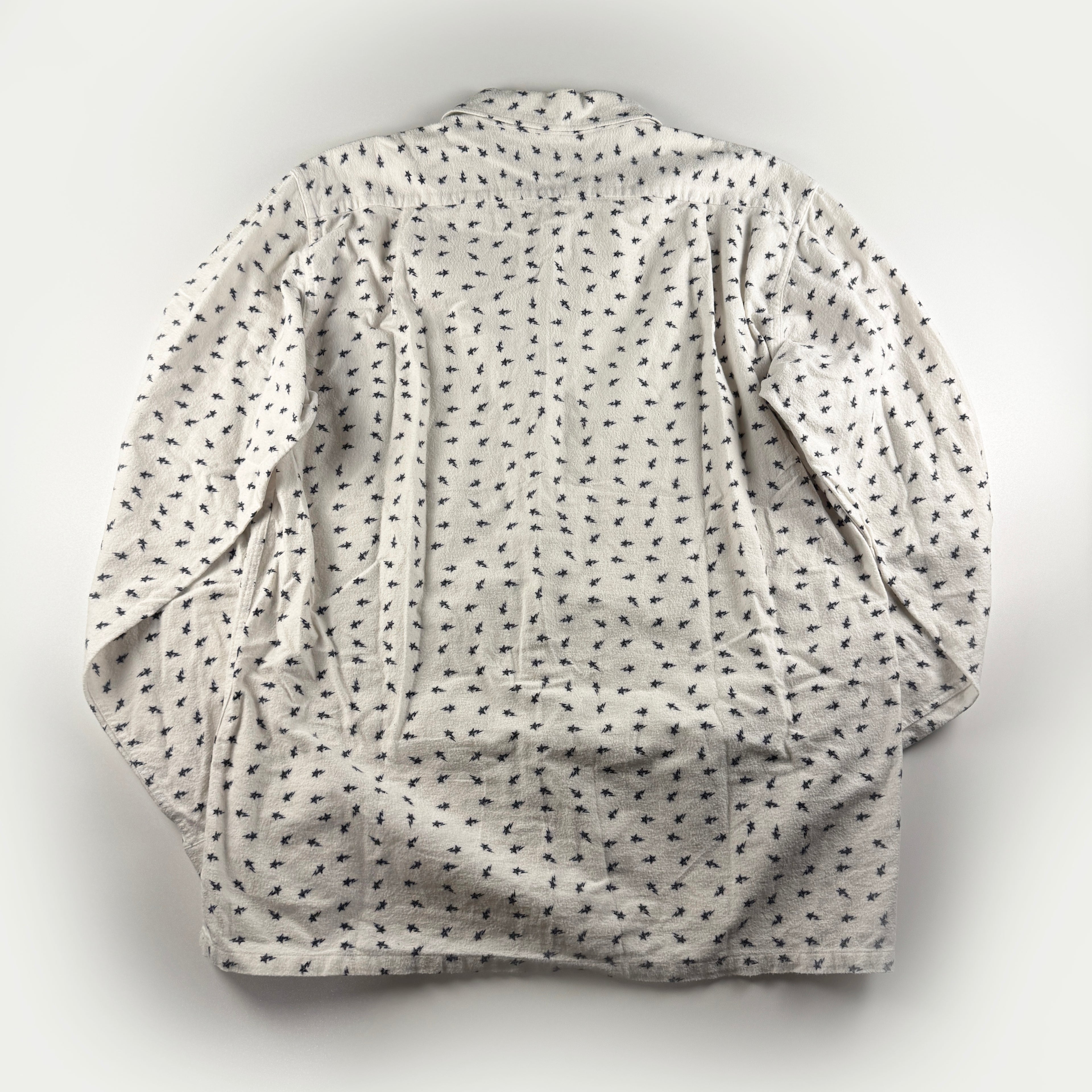 BAPE Star Vintage White Long Sleeve Shirt (XL)