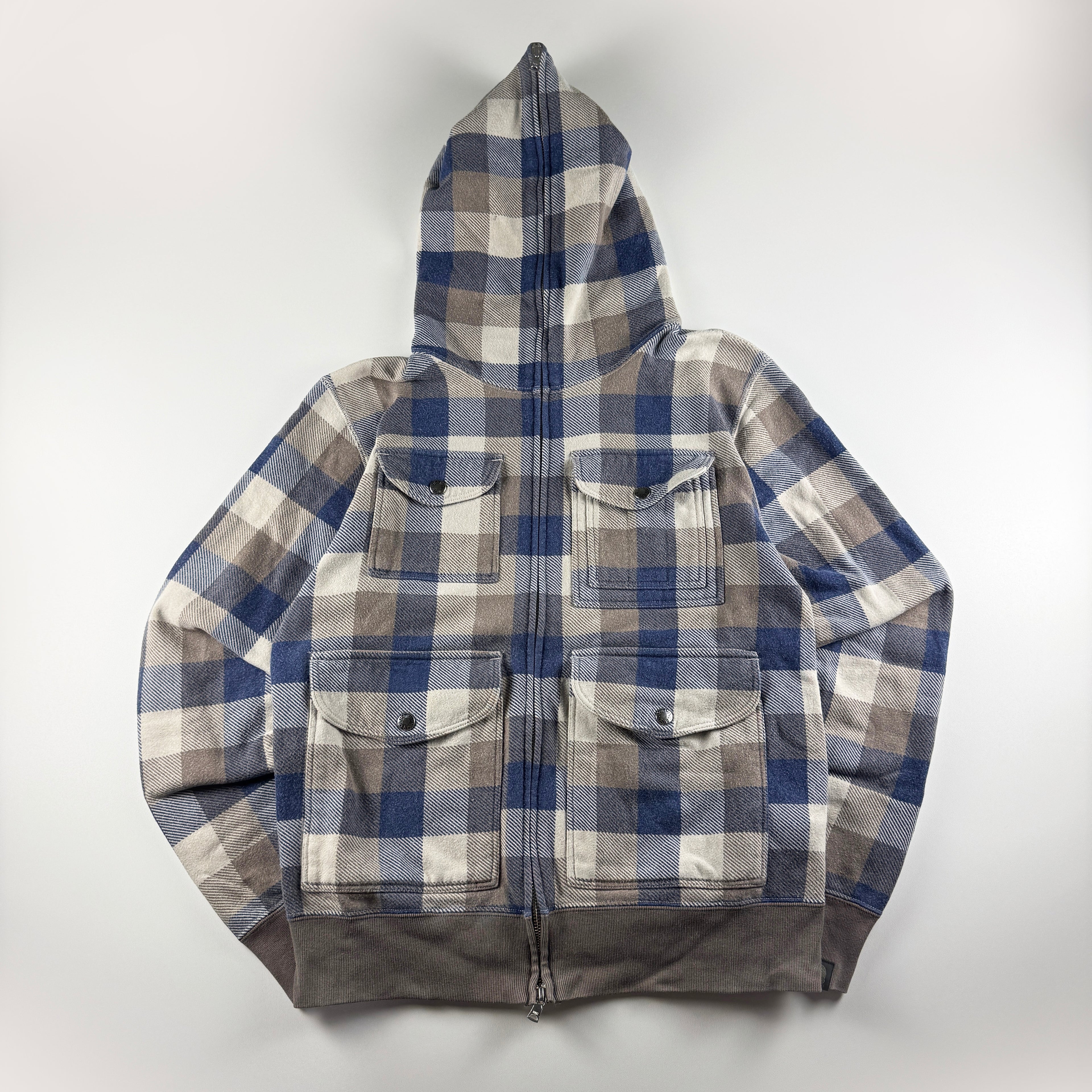 BAPE Buffalo Check Multi Pocket Full Zip Hoodie (M)
