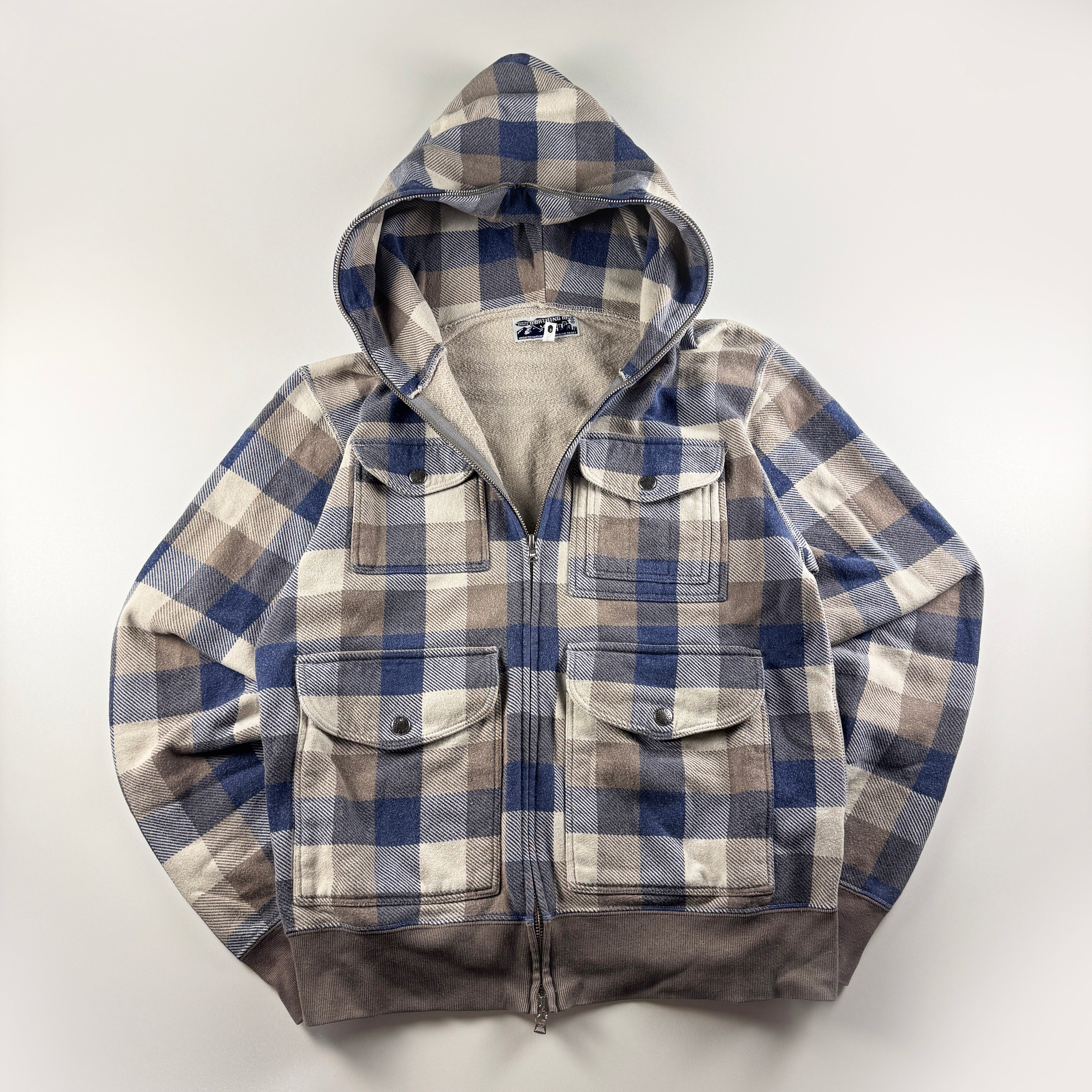 BAPE Buffalo Check Multi Pocket Full Zip Hoodie (M)