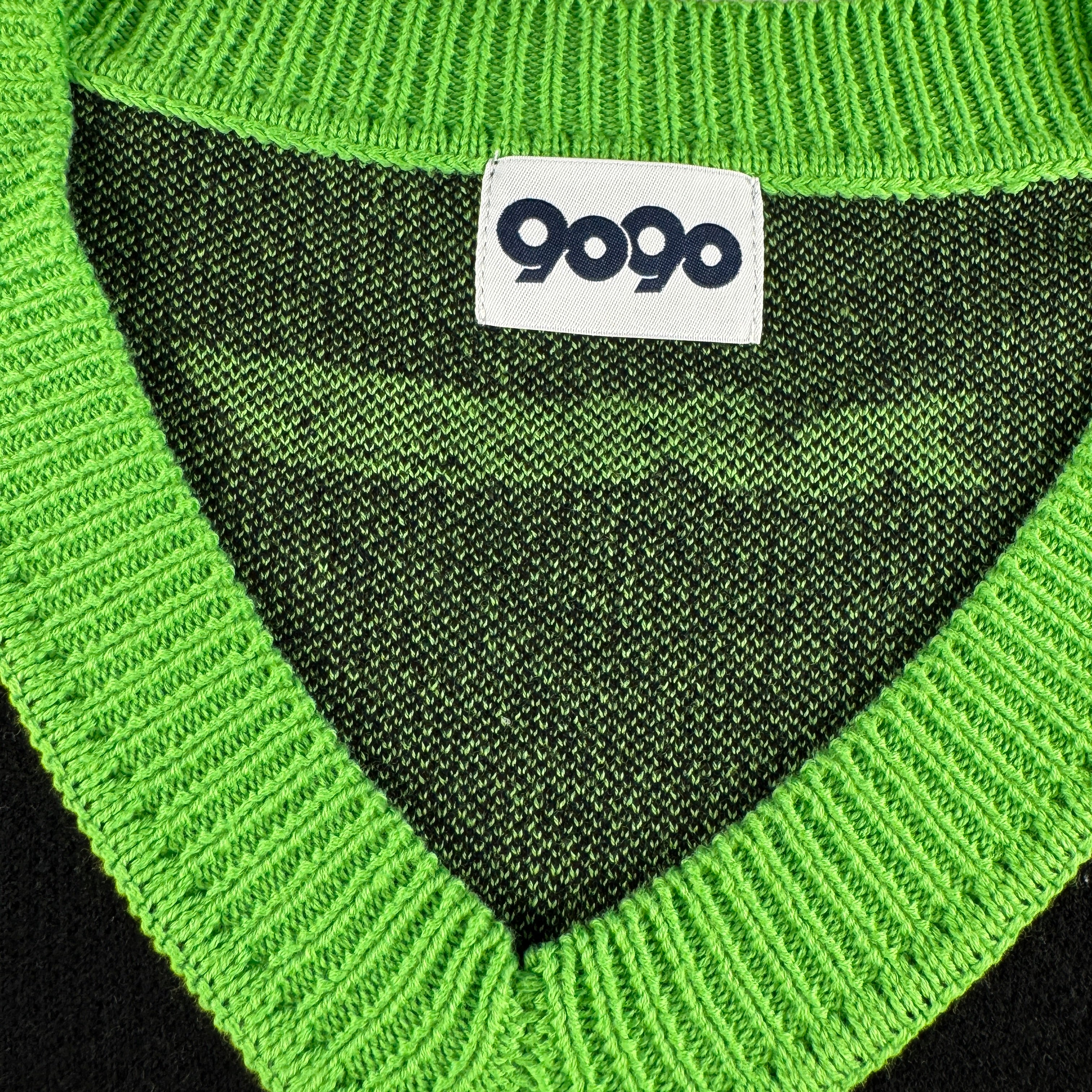 9090 Techno Knit Black and Green Cardigan (M)