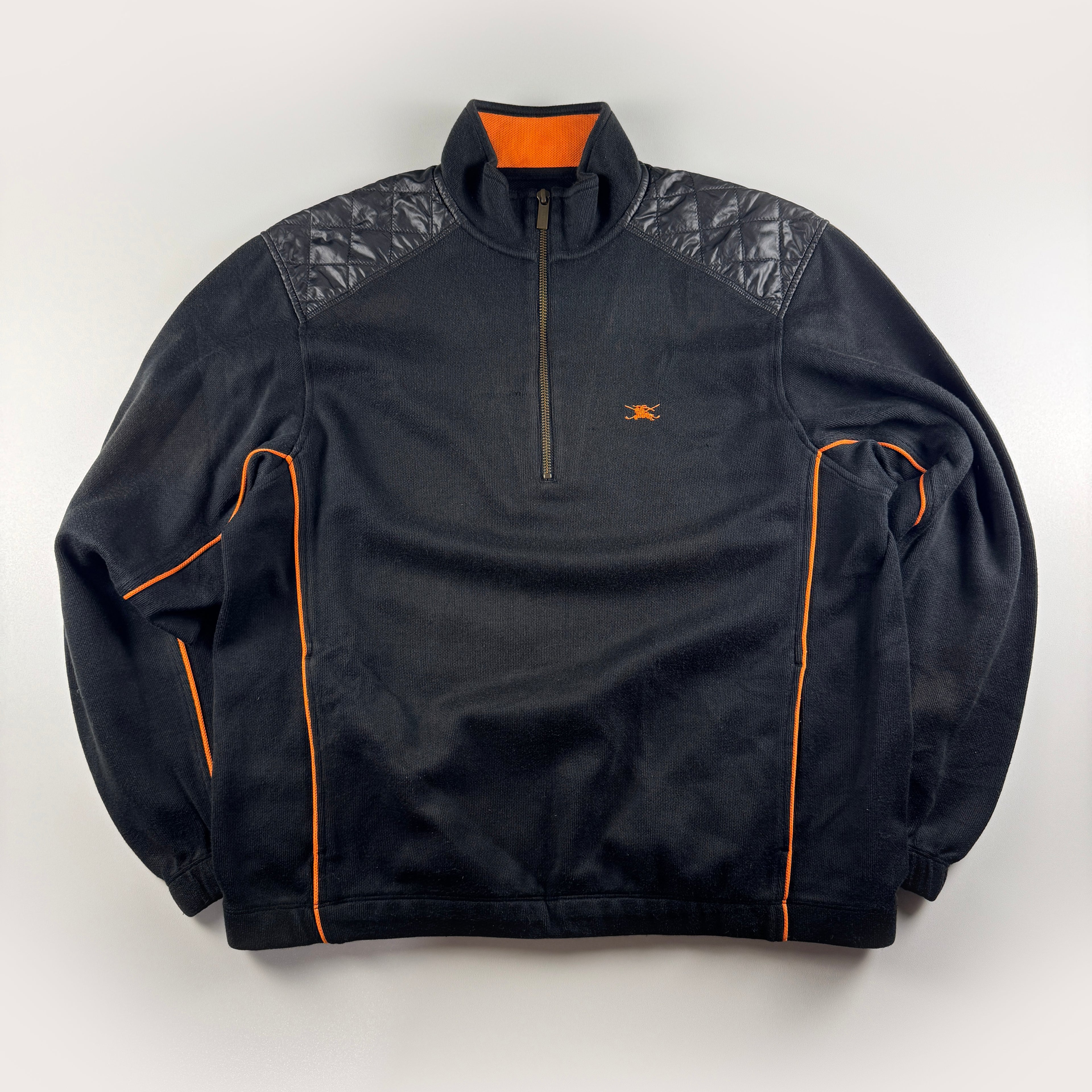 Burberry Golf Black 1/4 Zip Fleece Sweater (L)