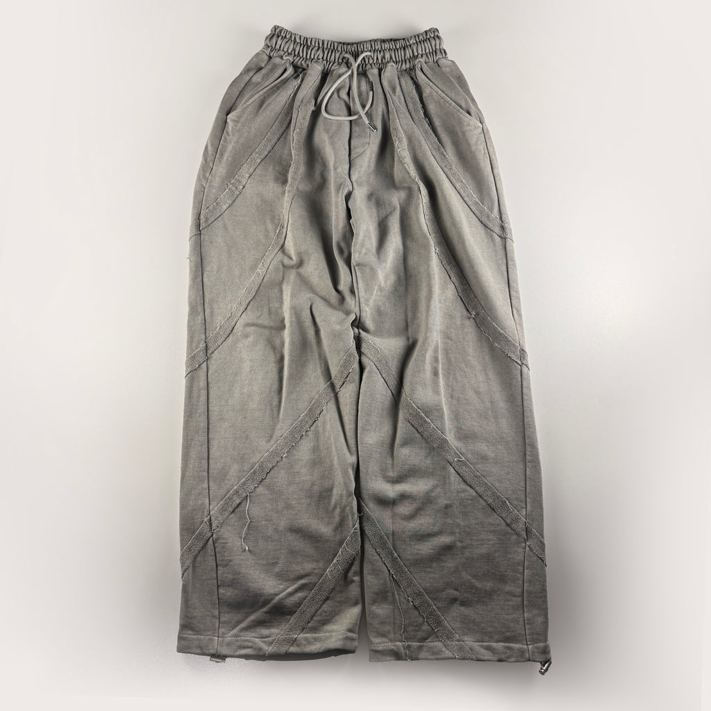 COLN Distressed Wide Grey Sweatpants (Free Size)