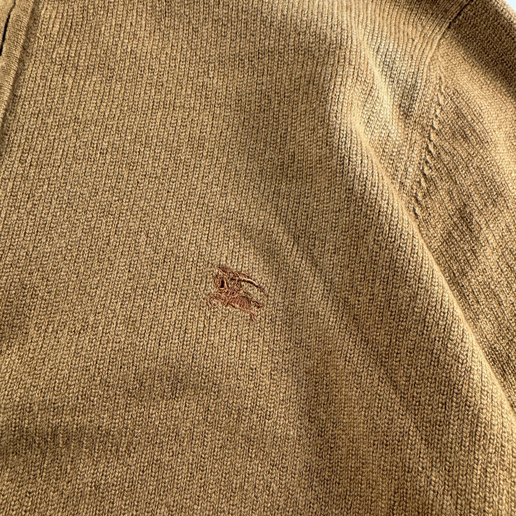 Burberry London Cashmere Brown Half Zip Sweater (M)