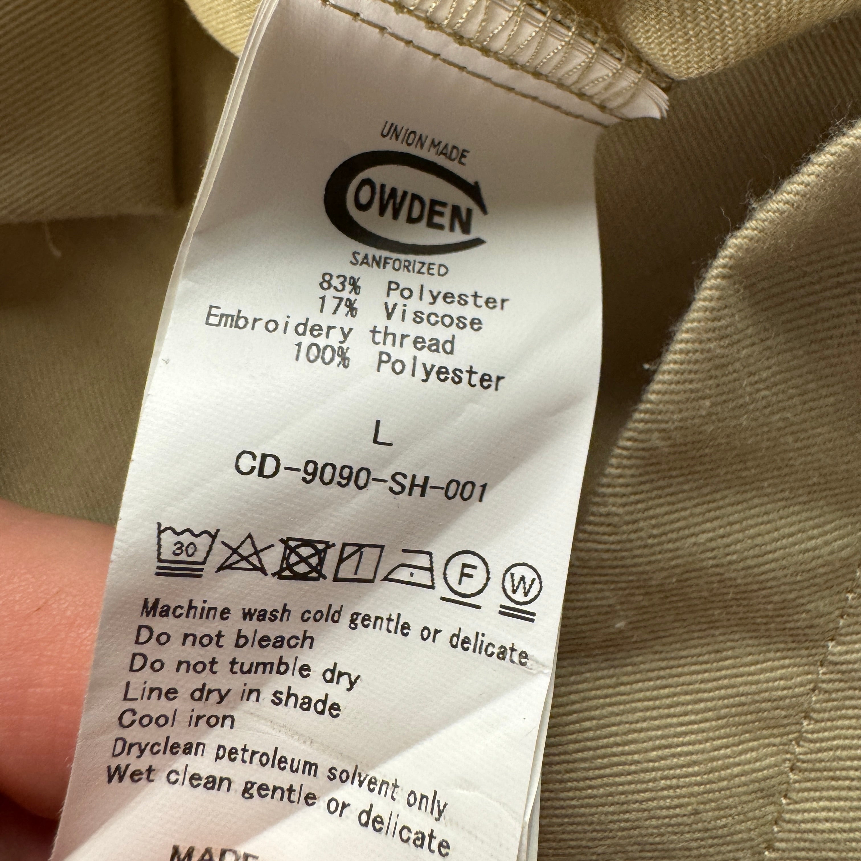 9090 x COWDEN Fishing Beige Shirt (L)