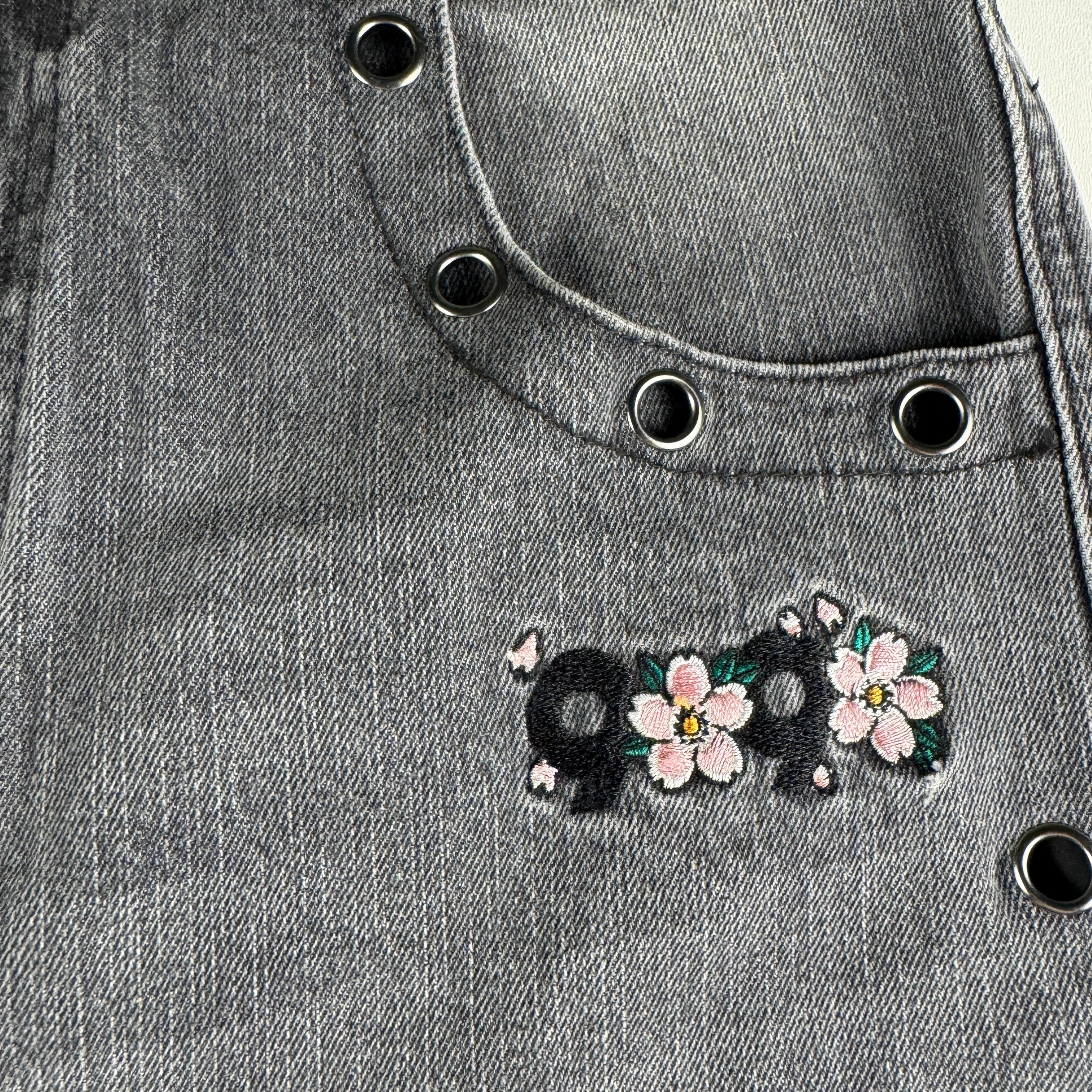 9090 x Death "56 Sentence" Metal Eyelet Baggy Pants (L)