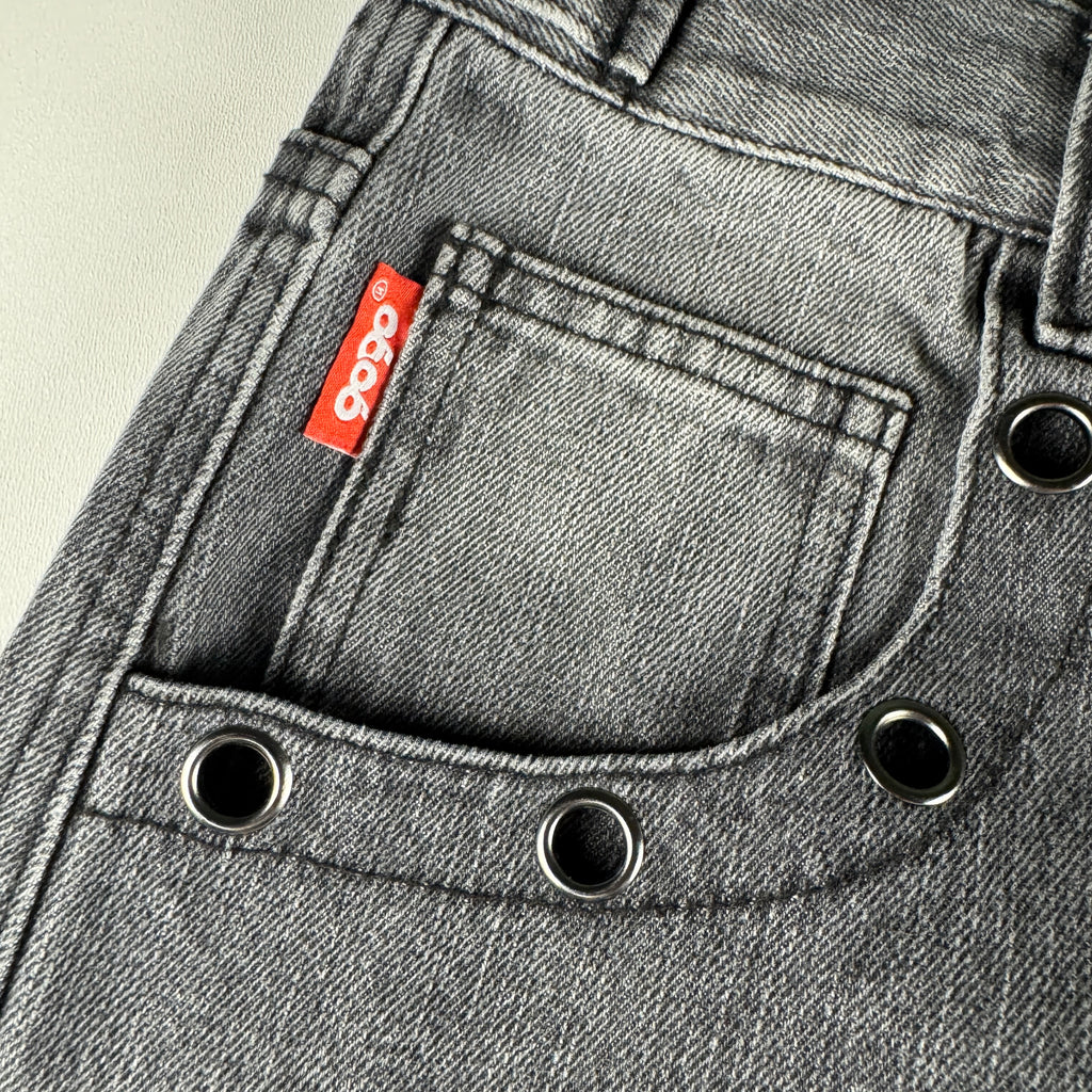 9090 x Death "56 Sentence" Metal Eyelet Baggy Pants (L)