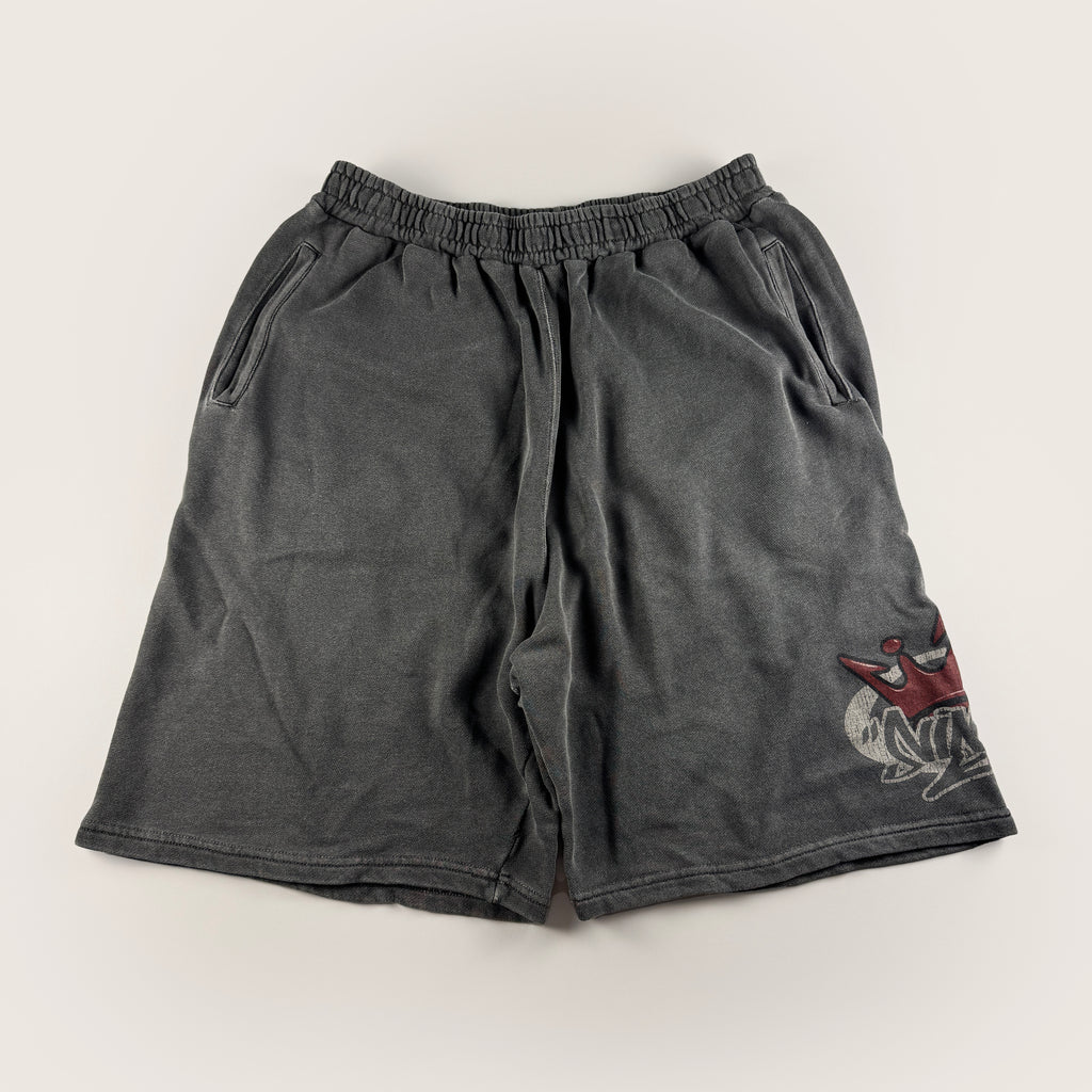9090 King Logo Grey Sweat Short (L)