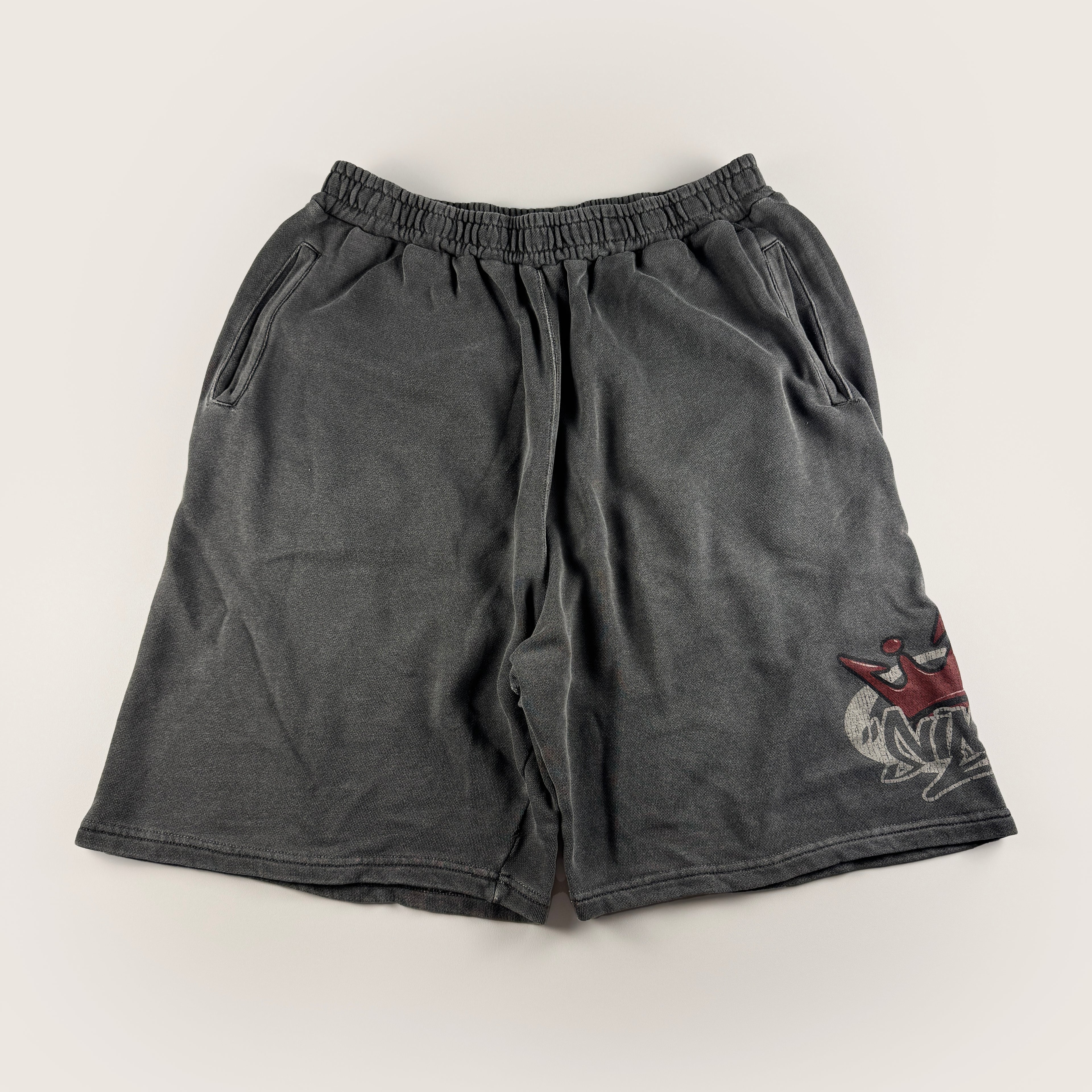 9090 King Logo Grey Sweat Short (L)