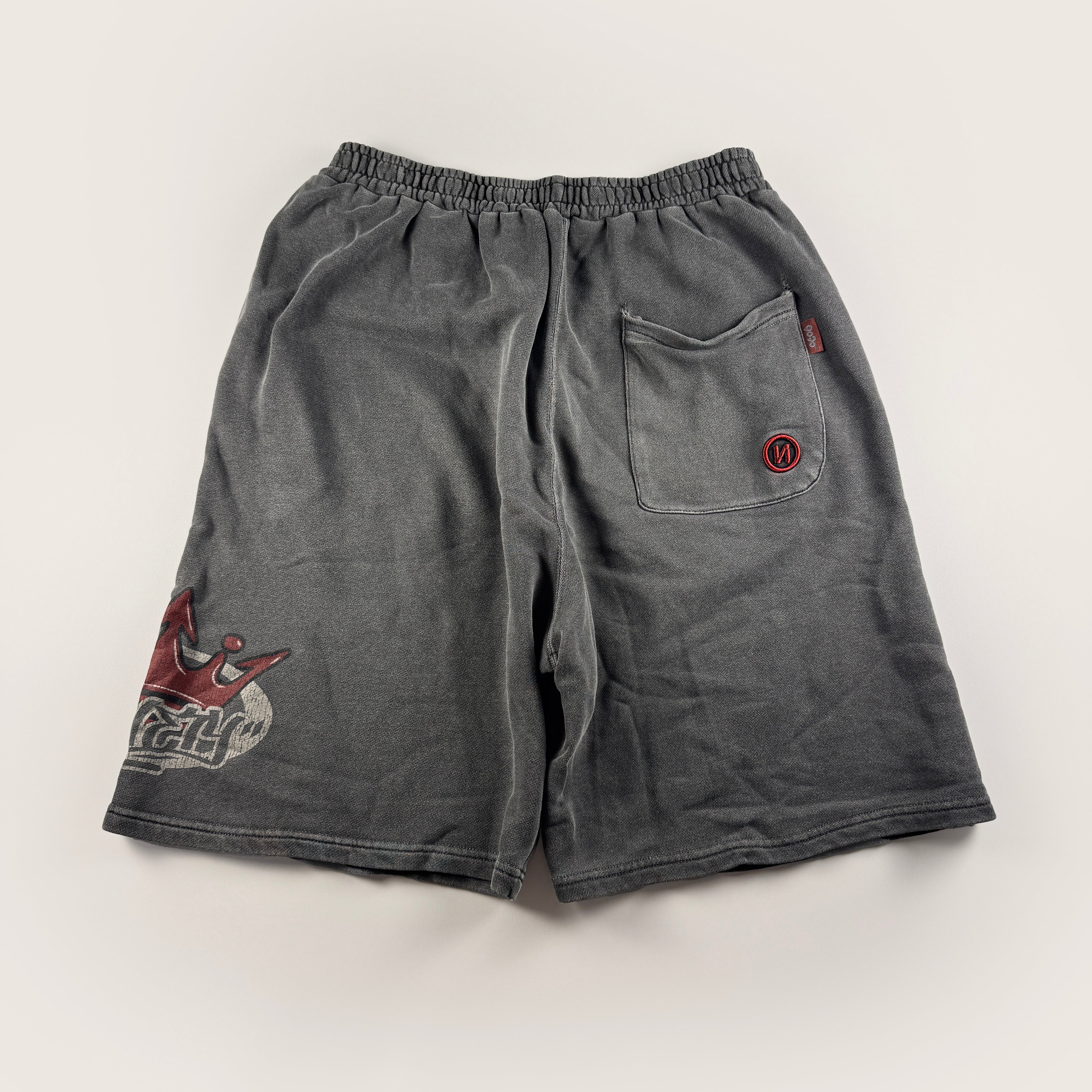 9090 King Logo Grey Sweat Short (L)