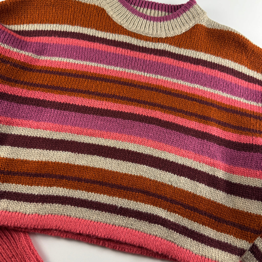 Hotter Than Hell Striped Cropped Knit Sweater (One Size)