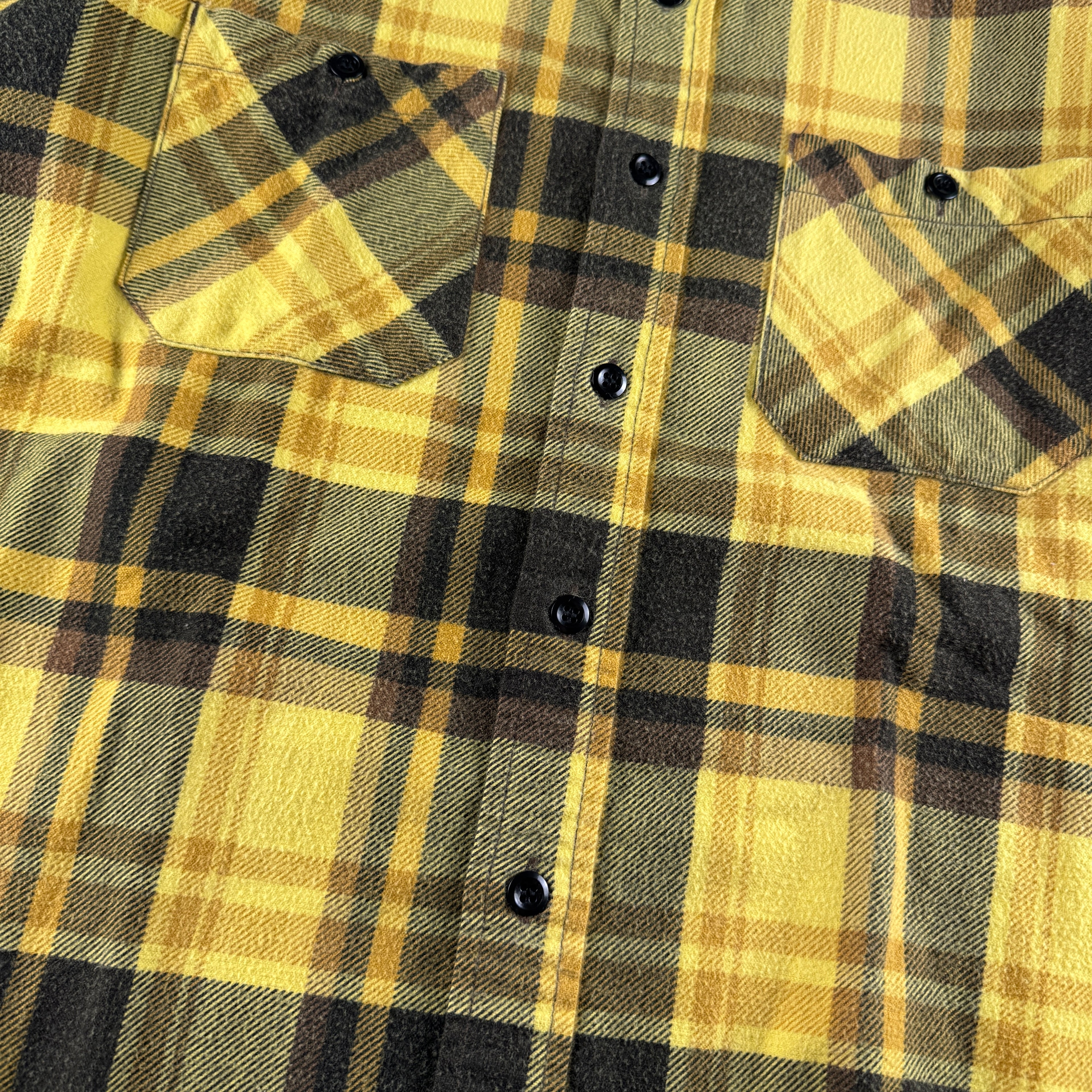 BAPE Yellow Plaid Flannel Shirt (M)