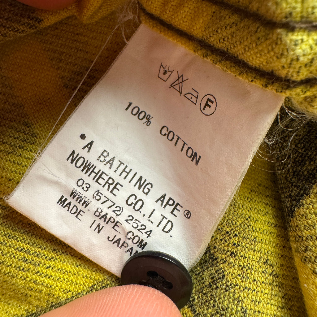 BAPE Yellow Plaid Flannel Shirt (M)