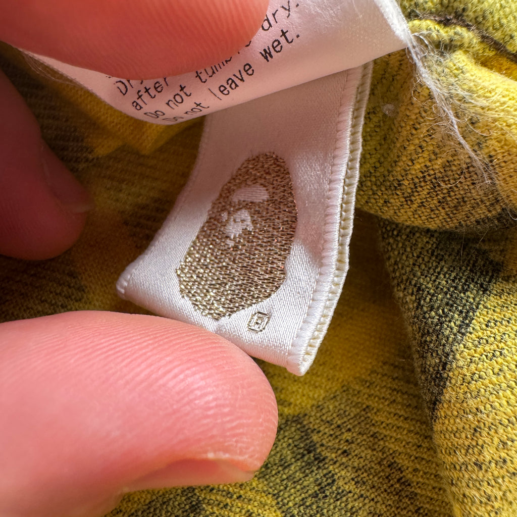 BAPE Yellow Plaid Flannel Shirt (M)