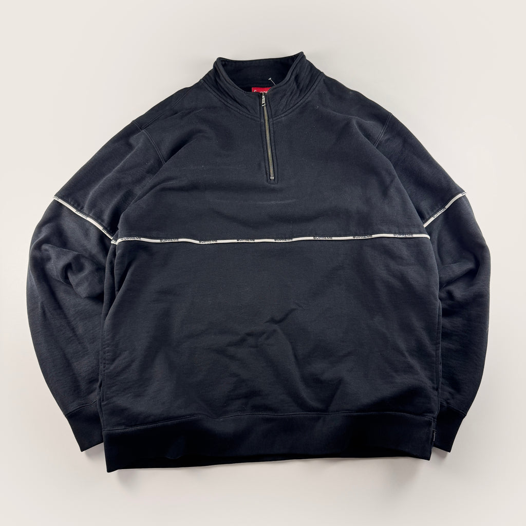 Supreme Piping 1/4 Zip Black Sweater (L)