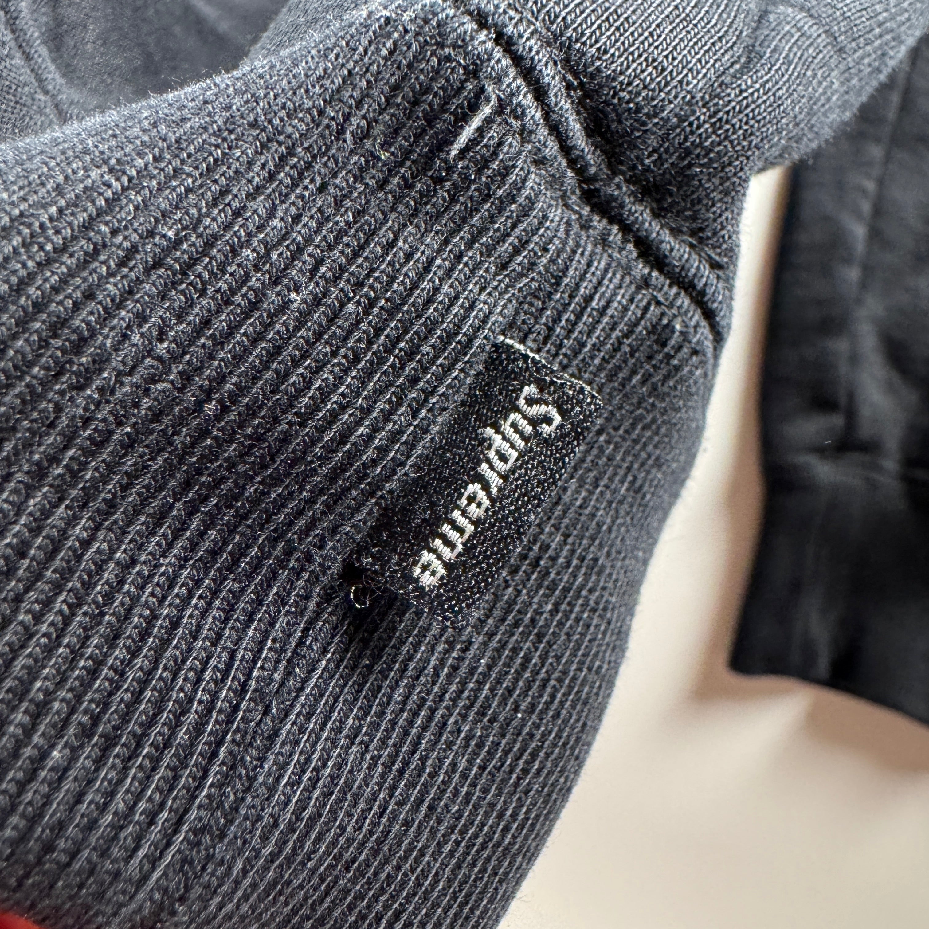 Supreme Piping 1/4 Zip Black Sweater (L)