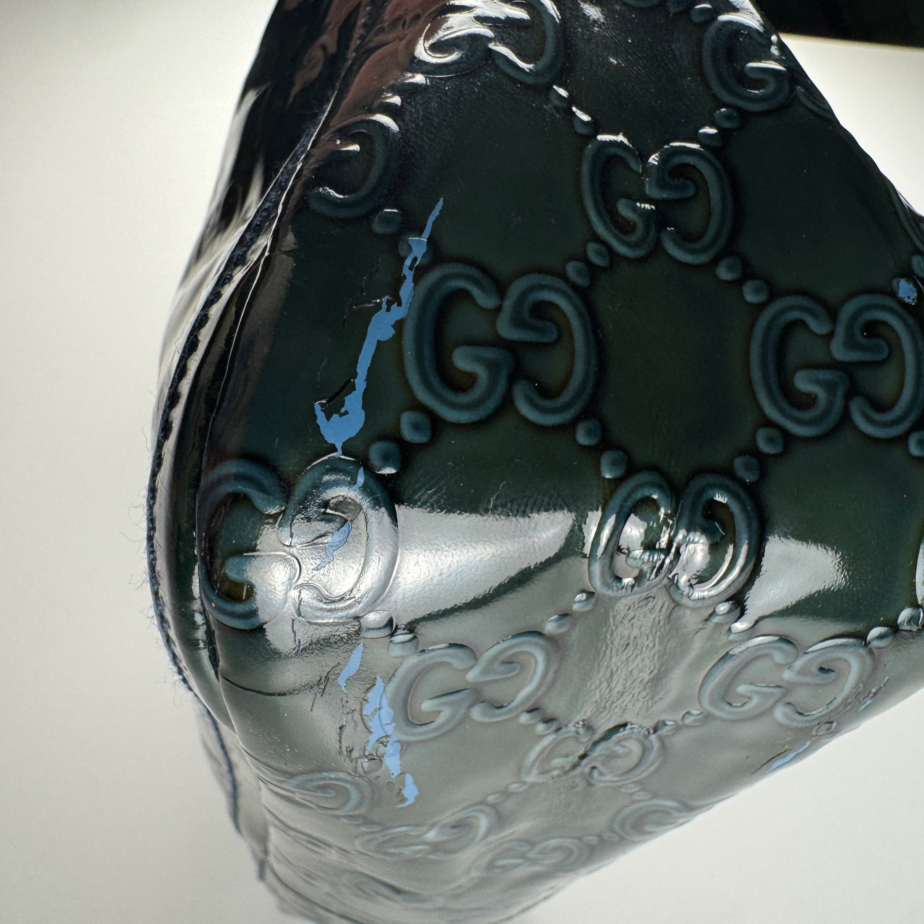 Gucci Pattent Turquoise Leather Bag