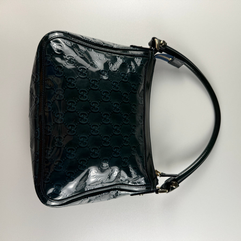 Gucci Pattent Turquoise Leather Bag