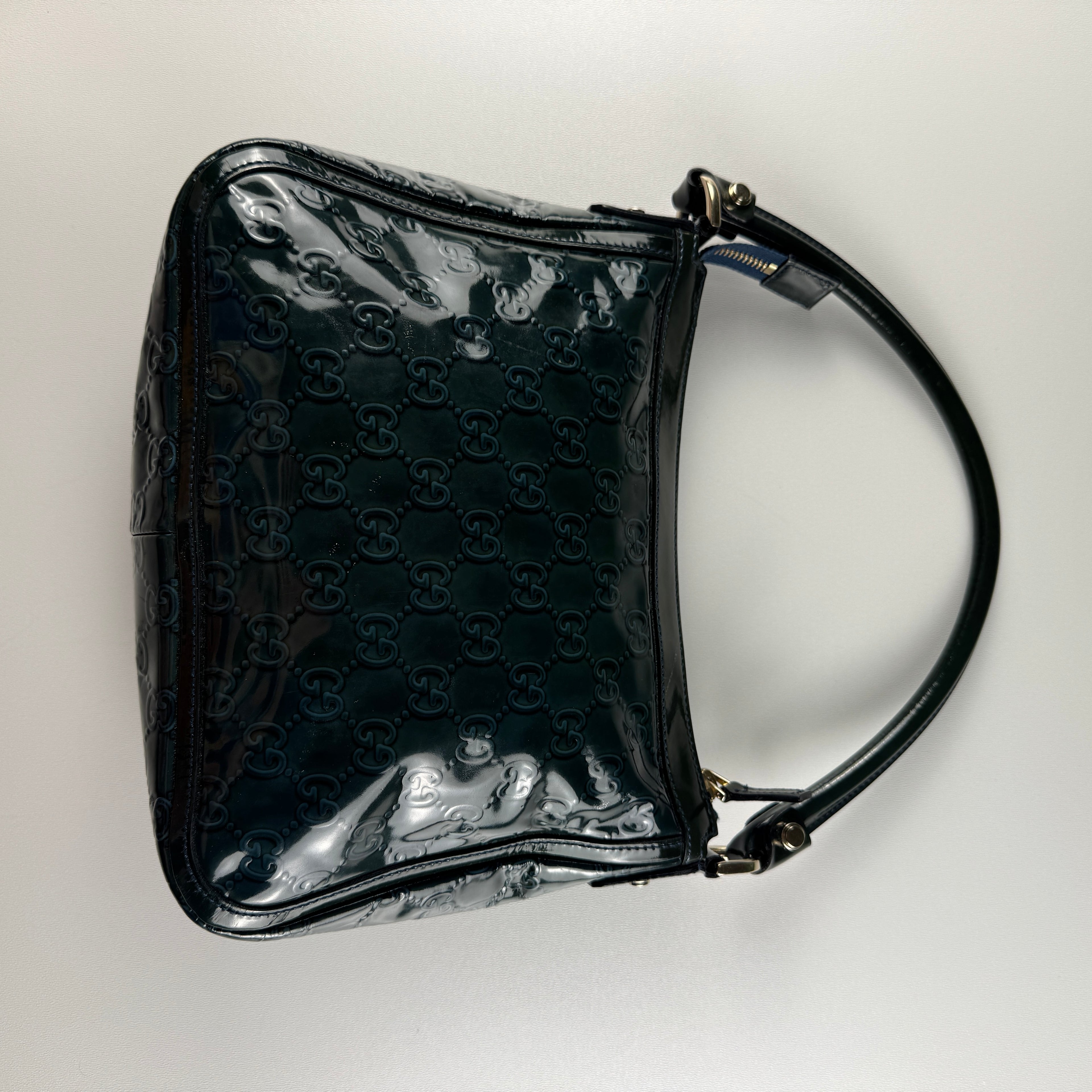 Gucci Pattent Turquoise Leather Bag