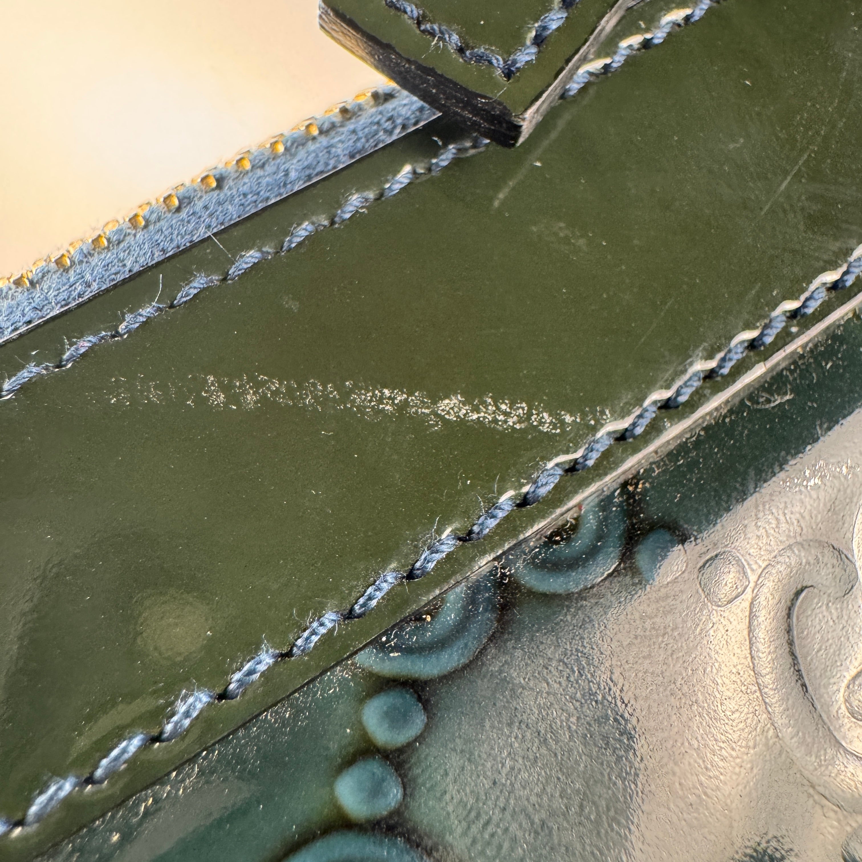 Gucci Pattent Turquoise Leather Bag