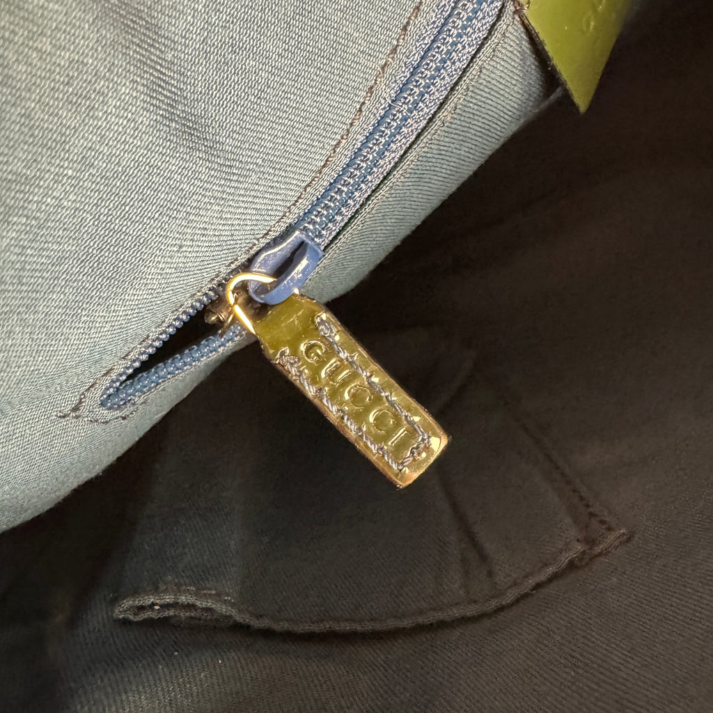 Gucci Pattent Turquoise Leather Bag