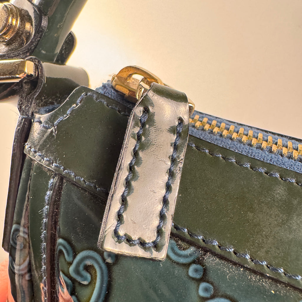 Gucci Pattent Turquoise Leather Bag