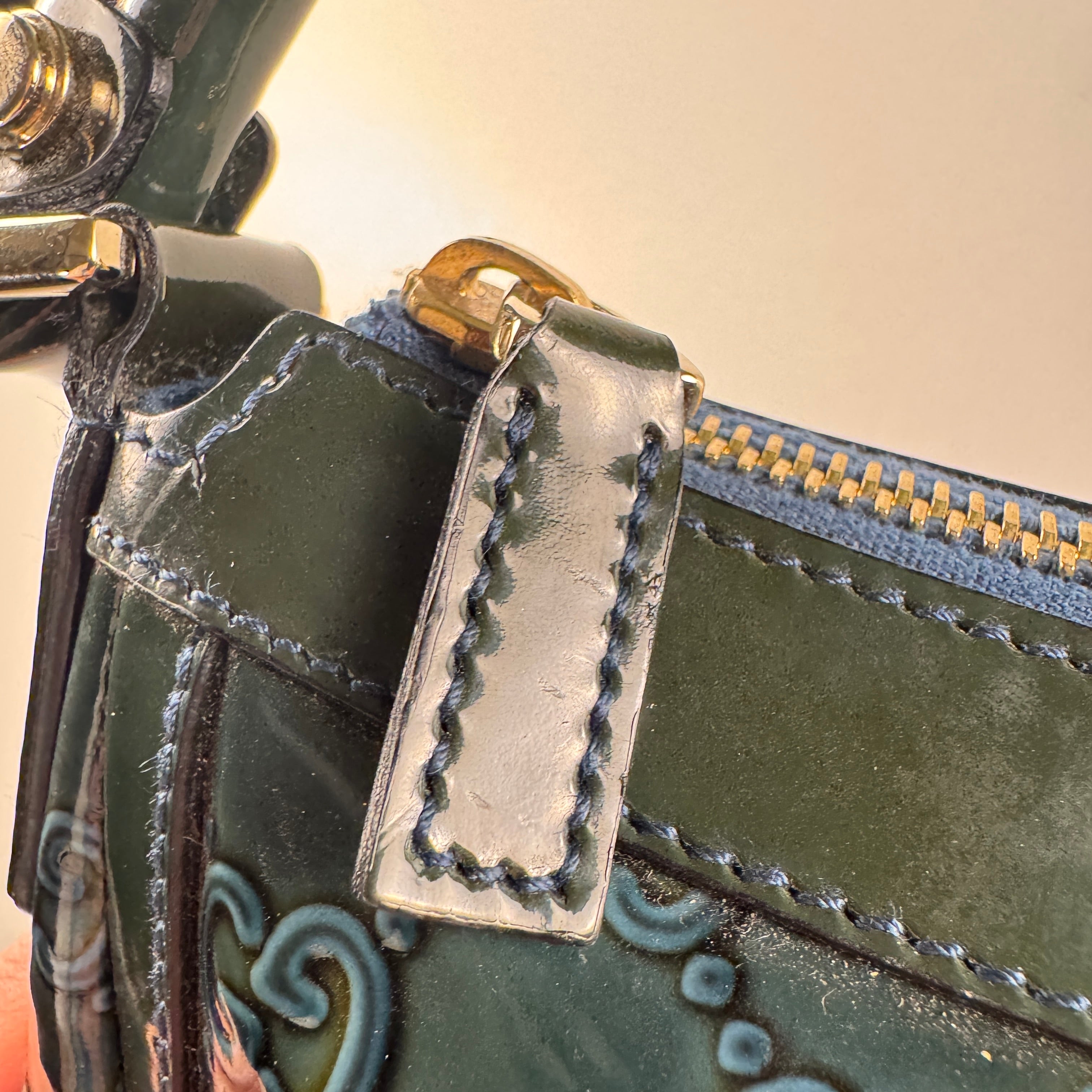 Gucci Pattent Turquoise Leather Bag