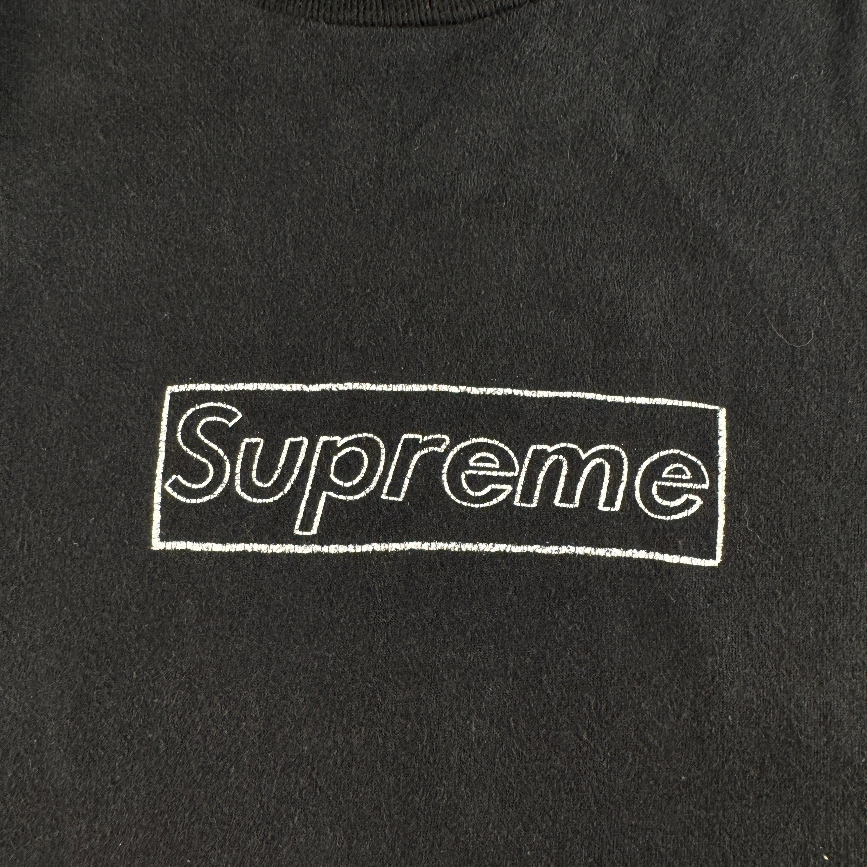 Supreme x Kaws Chalk Box Logo Black Tee (L)