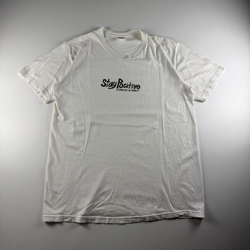 Supreme Stay Positive White Tee (M)