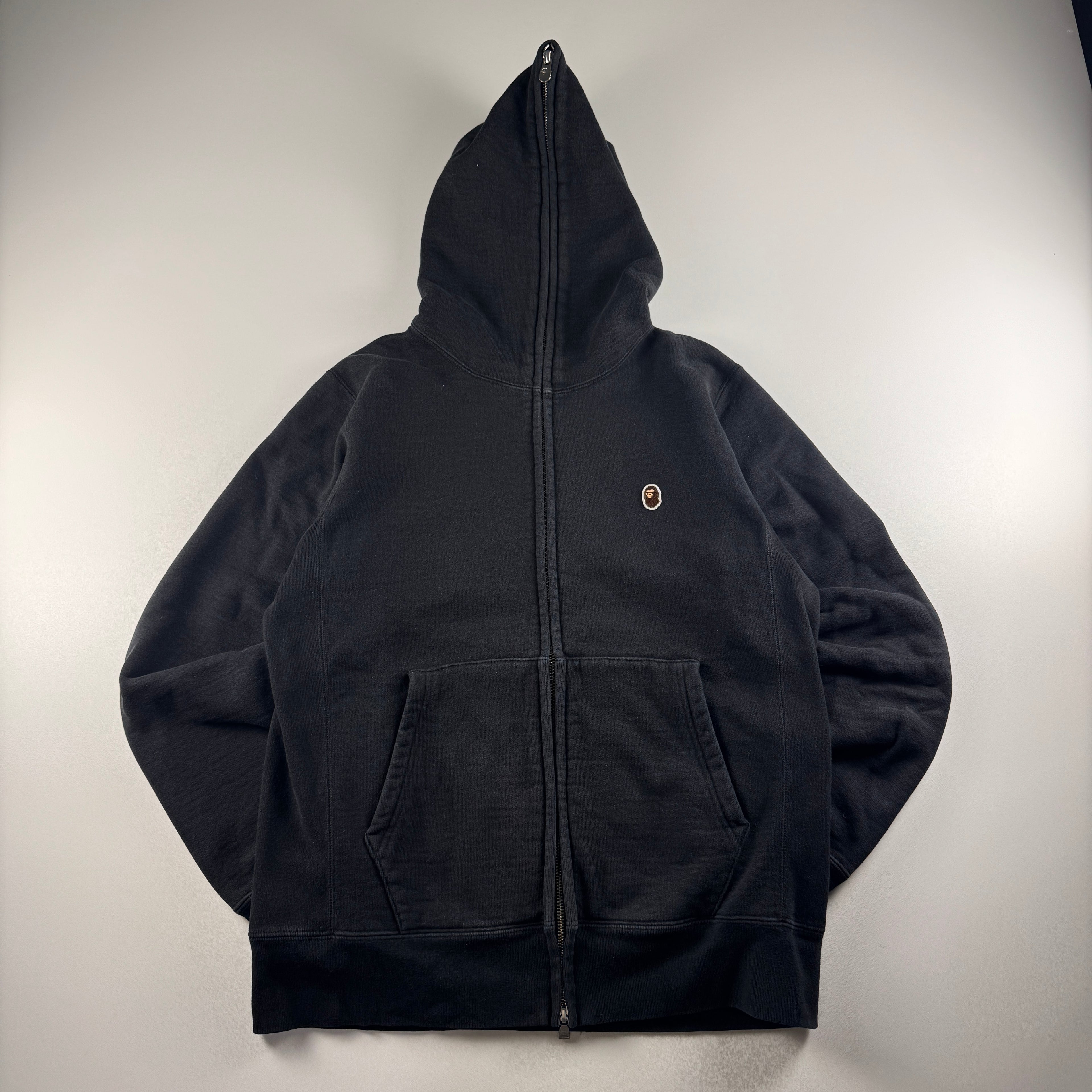 BAPE One Point Logo Black Full Zip Sweater (M)