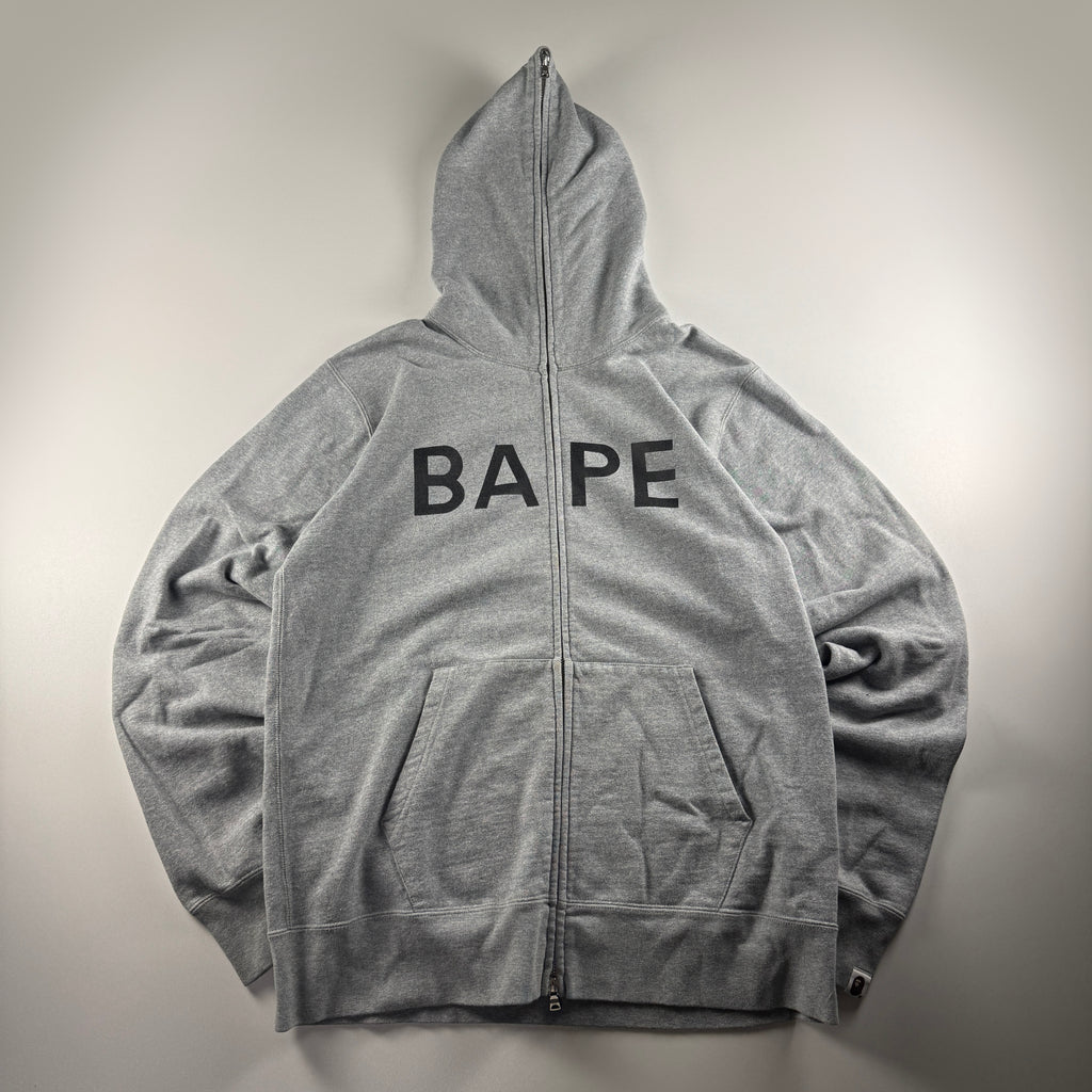 BAPE Logo Grey Full Zip Sweater (XL)