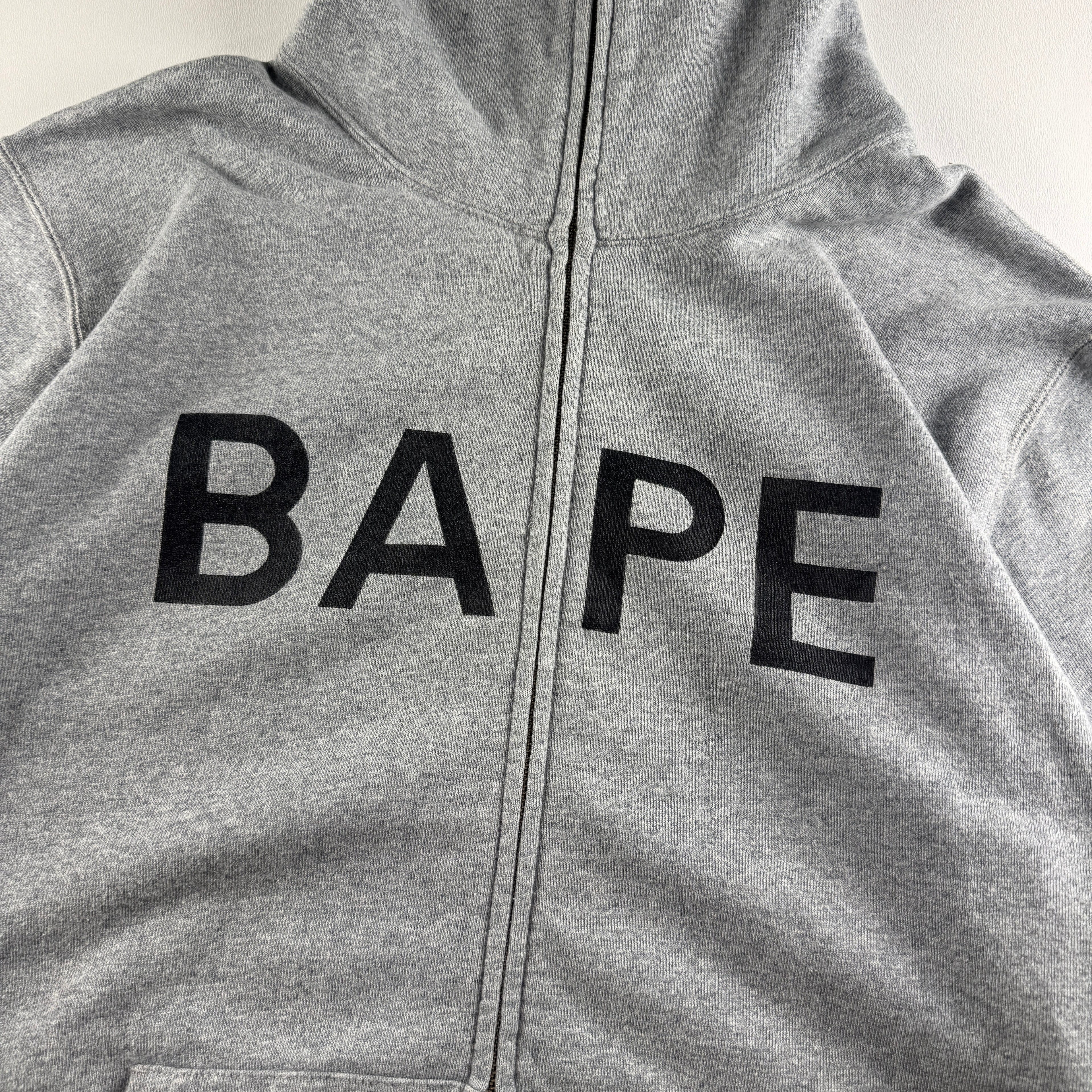 BAPE Logo Grey Full Zip Sweater (XL)