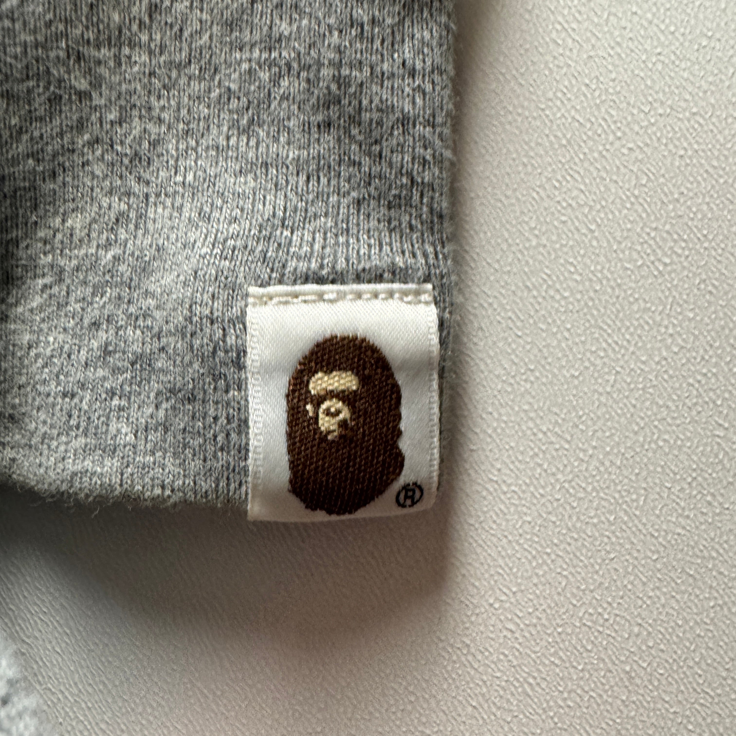 BAPE Logo Grey Full Zip Sweater (XL)