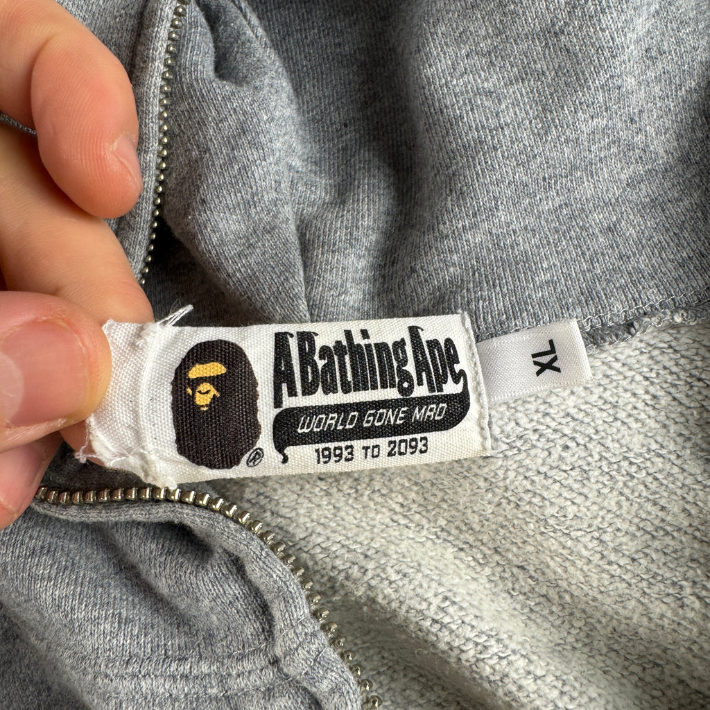 BAPE Logo Grey Full Zip Sweater (XL)