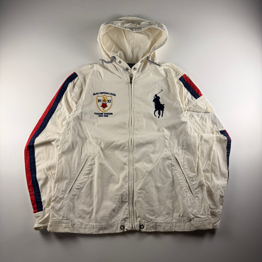 Ralph Lauren RLPC Football Club White Two-Way Zip Up Jacket (M)